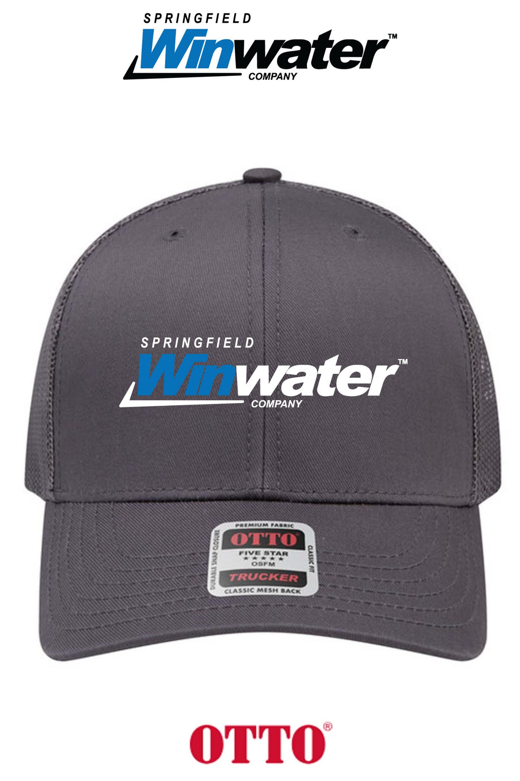**BULK BUY SPECIAL** OTTO CAP® 6 Panel Mid Profile Mesh Back Trucker Hat - Springfield Winwater
