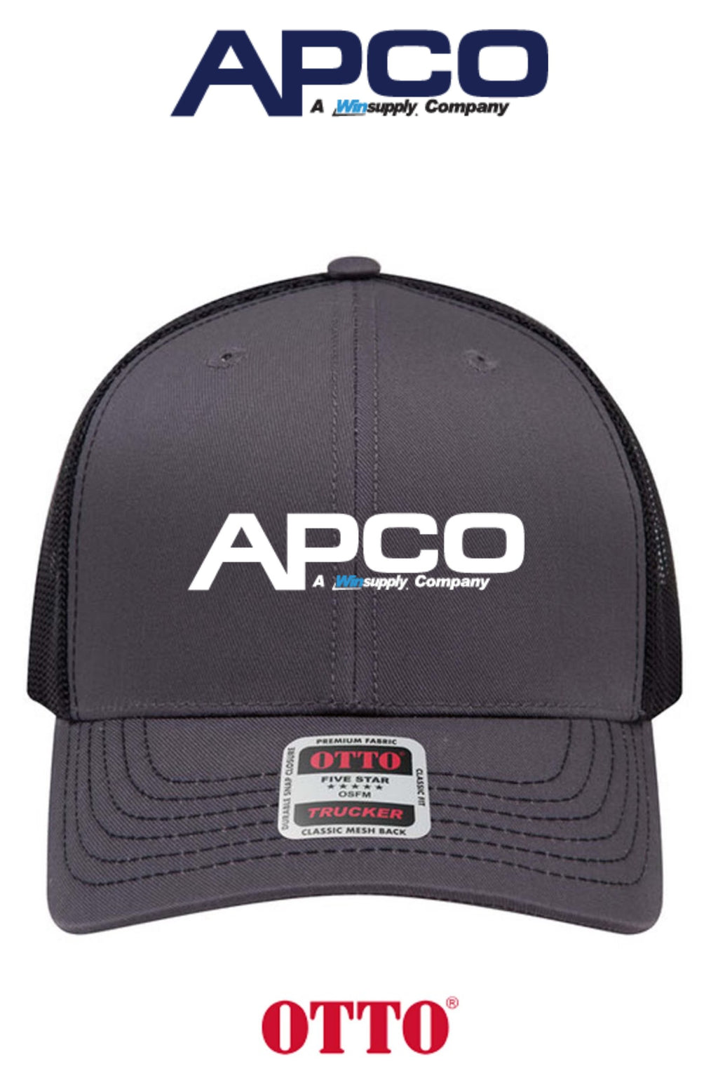 **BULK BUY SPECIAL** OTTO CAP® 6 Panel Mid Profile Mesh Back Trucker Hat - APCO Supply - Indianapolis