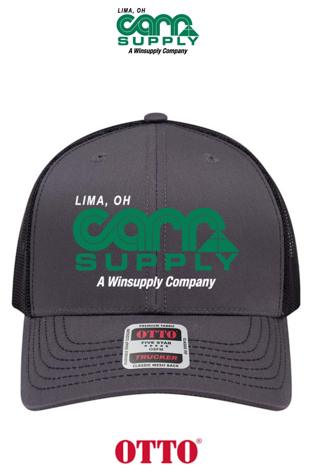 **BULK BUY SPECIAL** OTTO CAP® 6 Panel Mid Profile Mesh Back Trucker Hat - Carr Supply - Lima