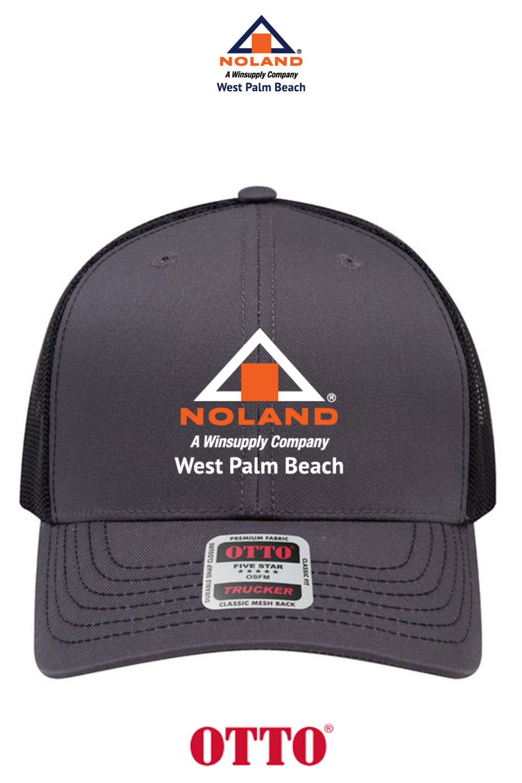 **BULK BUY SPECIAL** OTTO CAP® 6 Panel Mid Profile Mesh Back Trucker Hat - Noland West Palm Beach