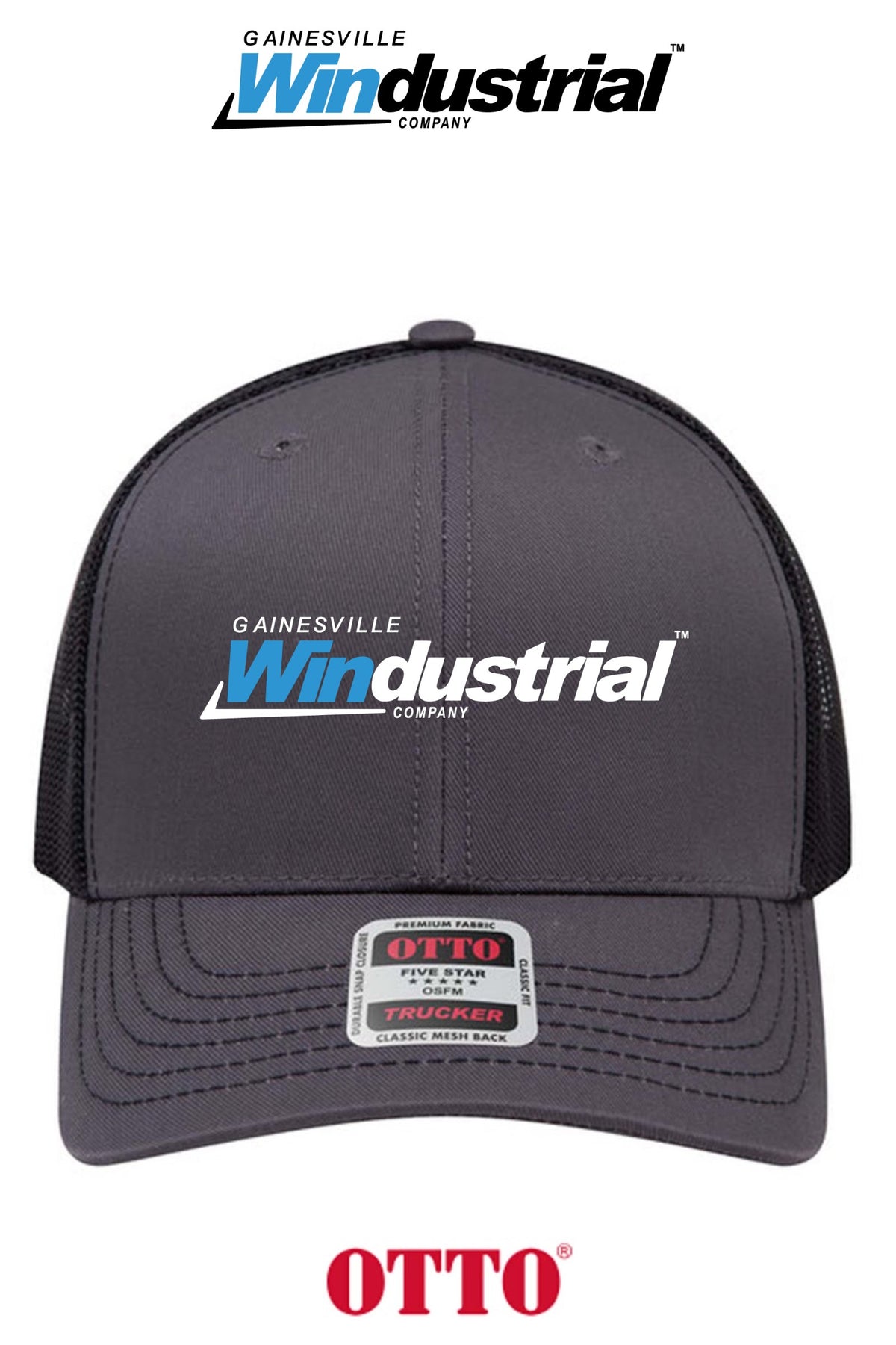**BULK BUY SPECIAL** OTTO CAP® 6 Panel Mid Profile Mesh Back Trucker Hat - Gainesville Windustrial