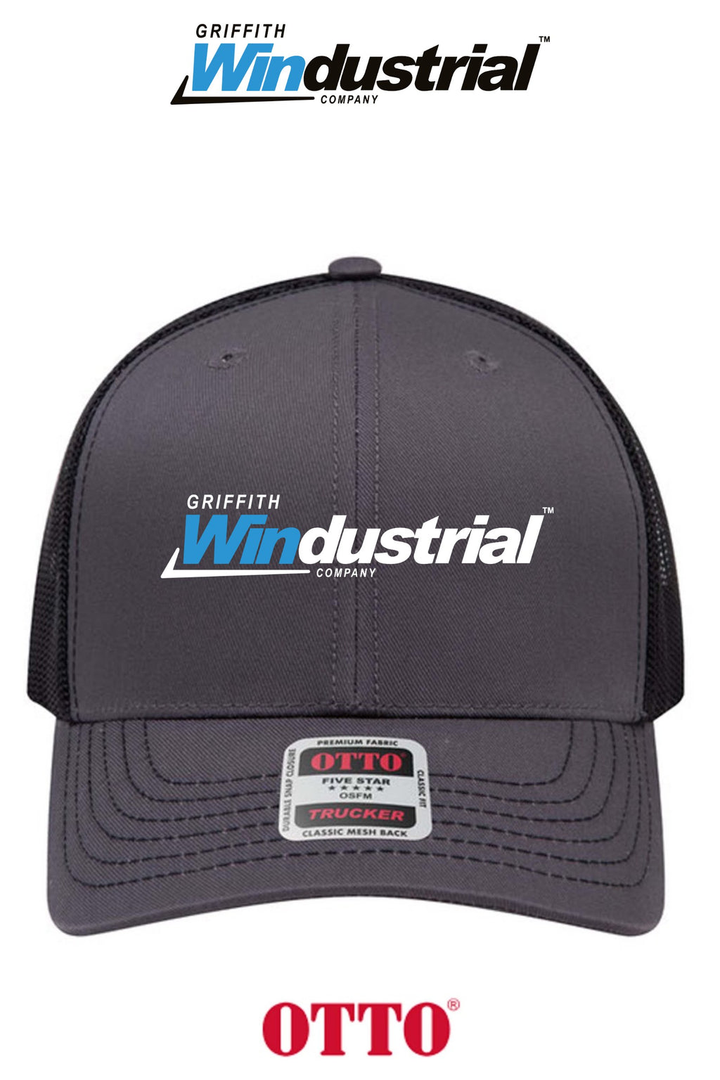 **BULK BUY SPECIAL** OTTO CAP® 6 Panel Mid Profile Mesh Back Trucker Hat - Griffith Windustrial