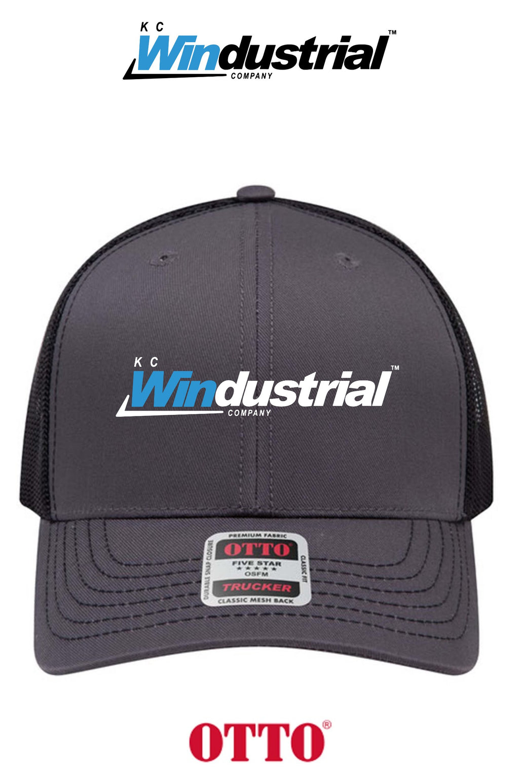 **BULK BUY SPECIAL** OTTO CAP® 6 Panel Mid Profile Mesh Back Trucker Hat - KC Windustrial