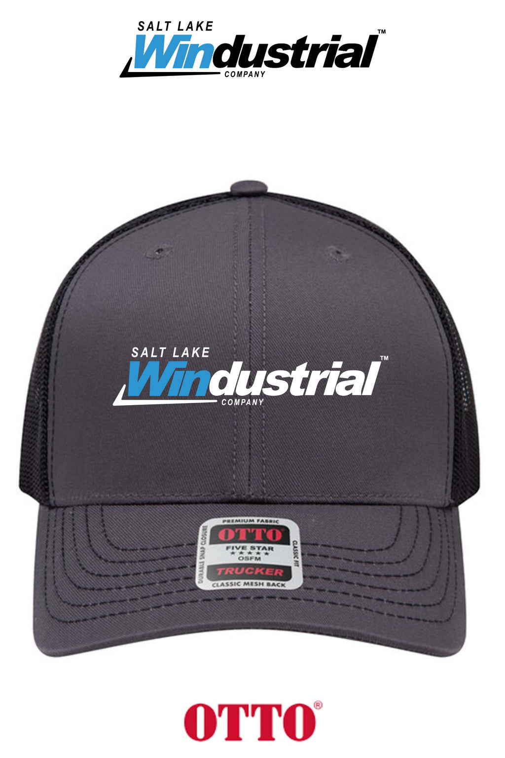 **BULK BUY SPECIAL** OTTO CAP® 6 Panel Mid Profile Mesh Back Trucker Hat - Salt Lake Windustrial