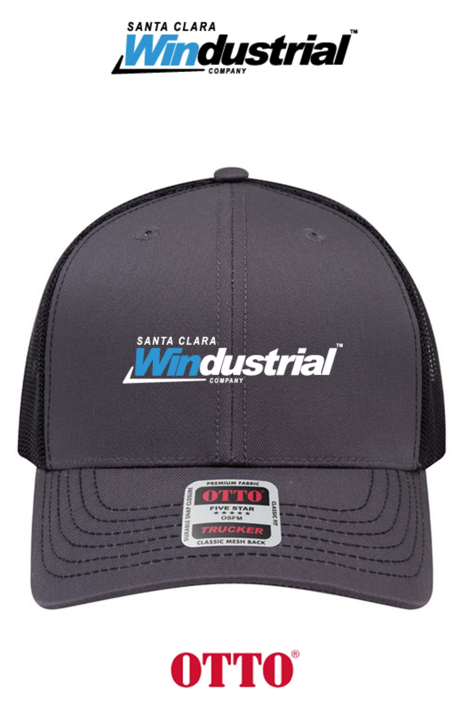**BULK BUY SPECIAL** OTTO CAP® 6 Panel Mid Profile Mesh Back Trucker Hat - Santa Clara Windustrial