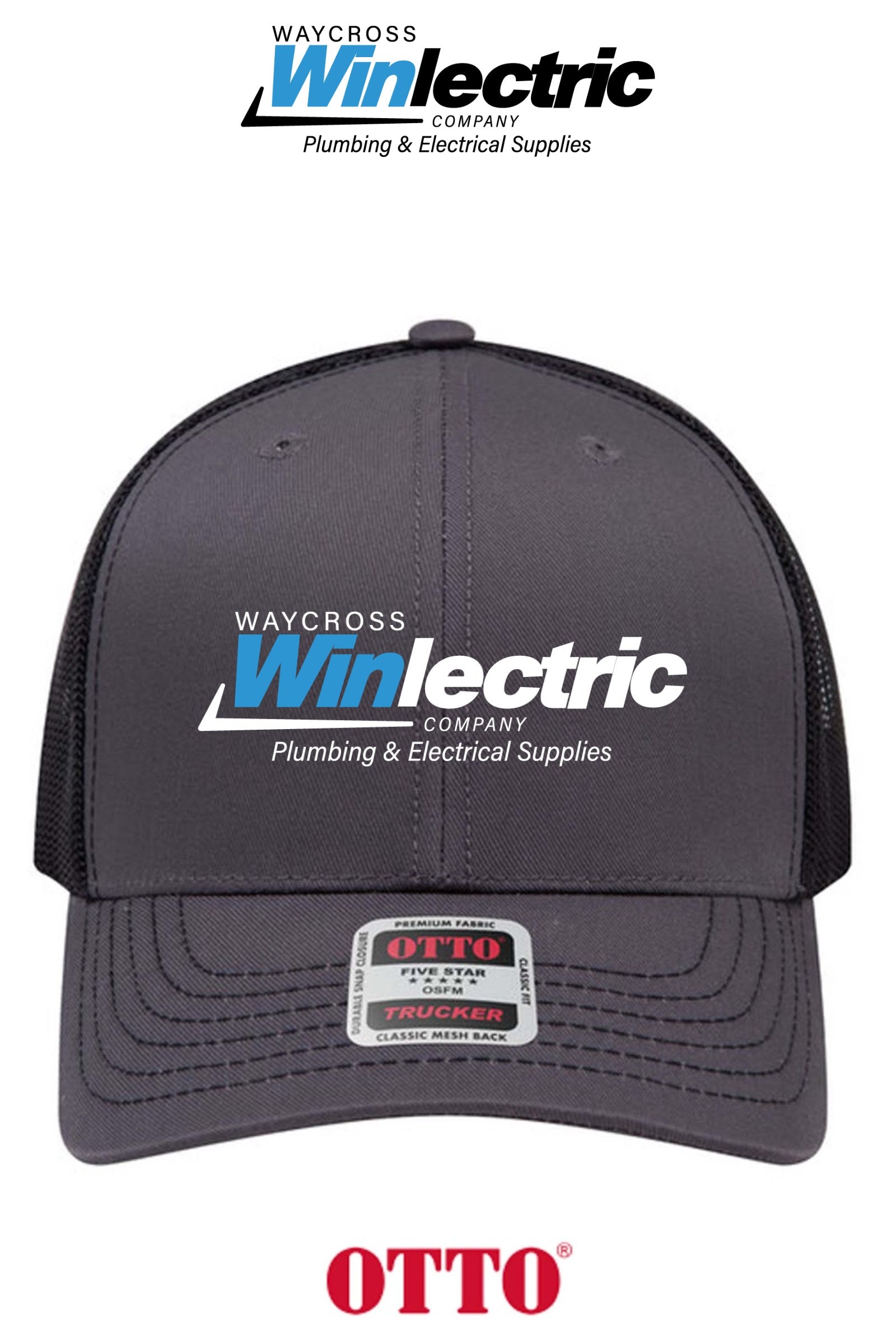 **BULK BUY SPECIAL** OTTO CAP® 6 Panel Mid Profile Mesh Back Trucker Hat - Waycross Winlectric