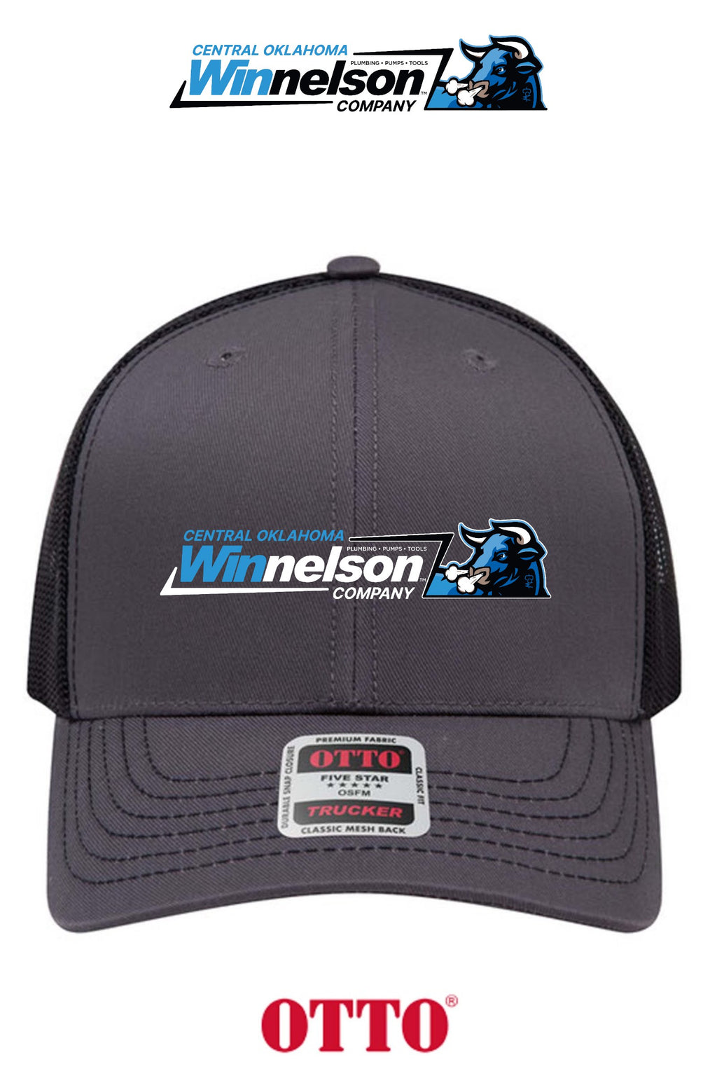 **BULK BUY SPECIAL** OTTO CAP® 6 Panel Mid Profile Mesh Back Trucker Hat - Winnelson Central Oklahoma