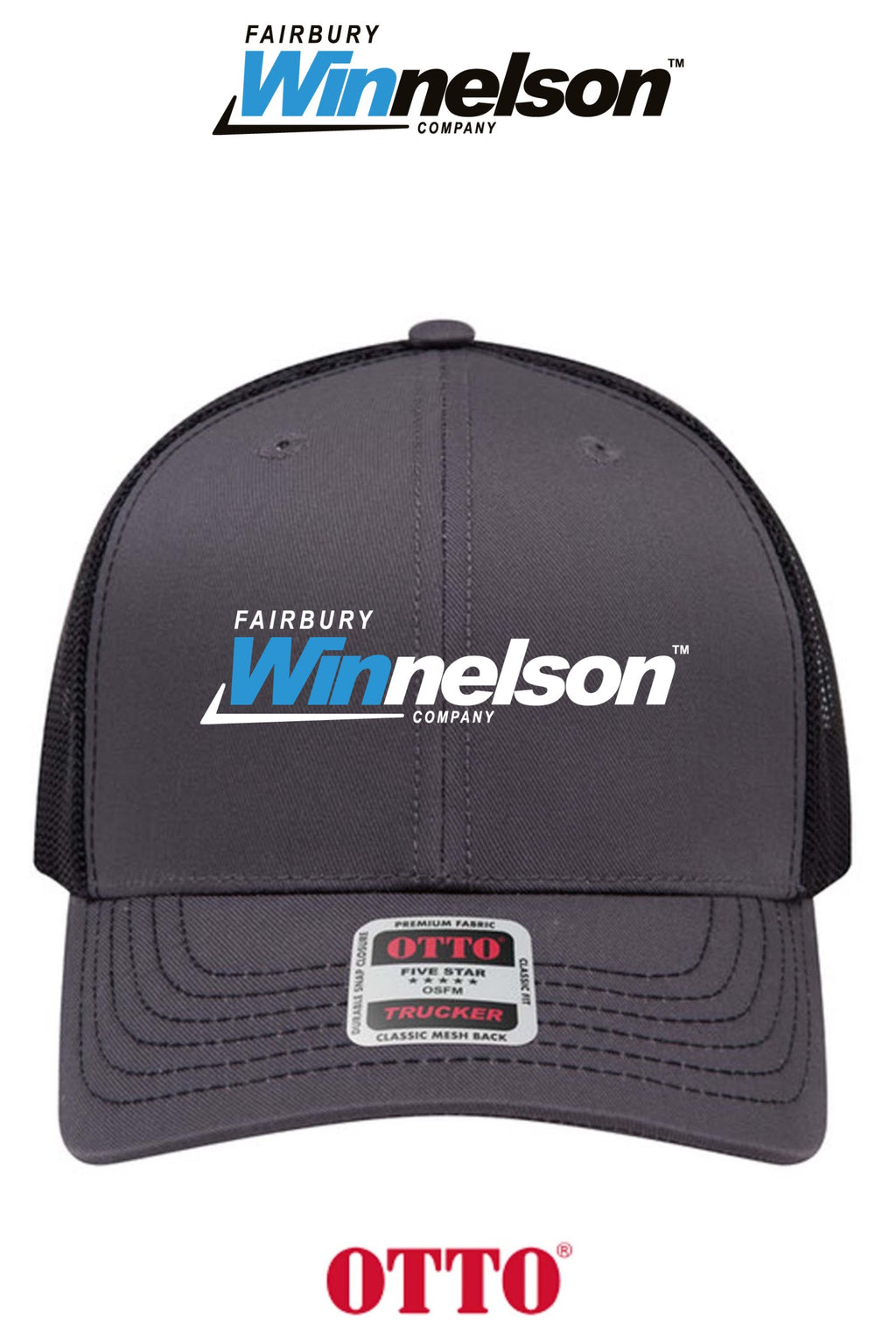 **BULK BUY SPECIAL** OTTO CAP® 6 Panel Mid Profile Mesh Back Trucker Hat - Fairbury Winnelson