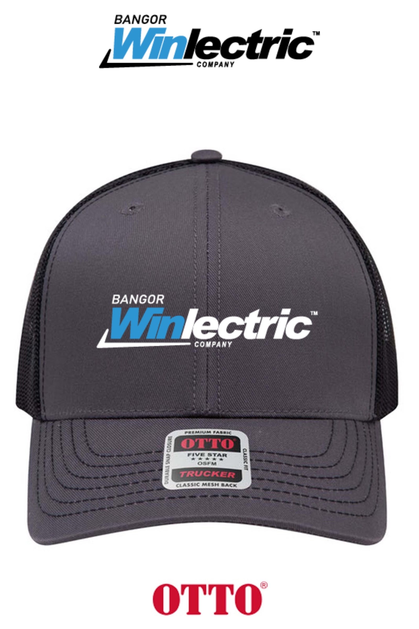 **BULK BUY SPECIAL** OTTO CAP® 6 Panel Mid Profile Mesh Back Trucker Hat - Winlectric Bangor