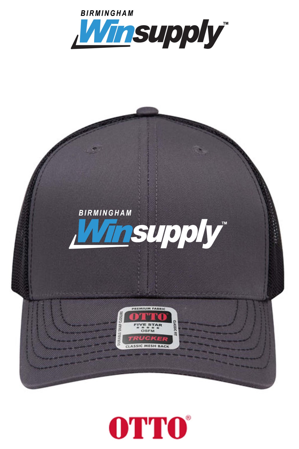 **BULK BUY SPECIAL** OTTO CAP® 6 Panel Mid Profile Mesh Back Trucker Hat - Birmingham Winsupply