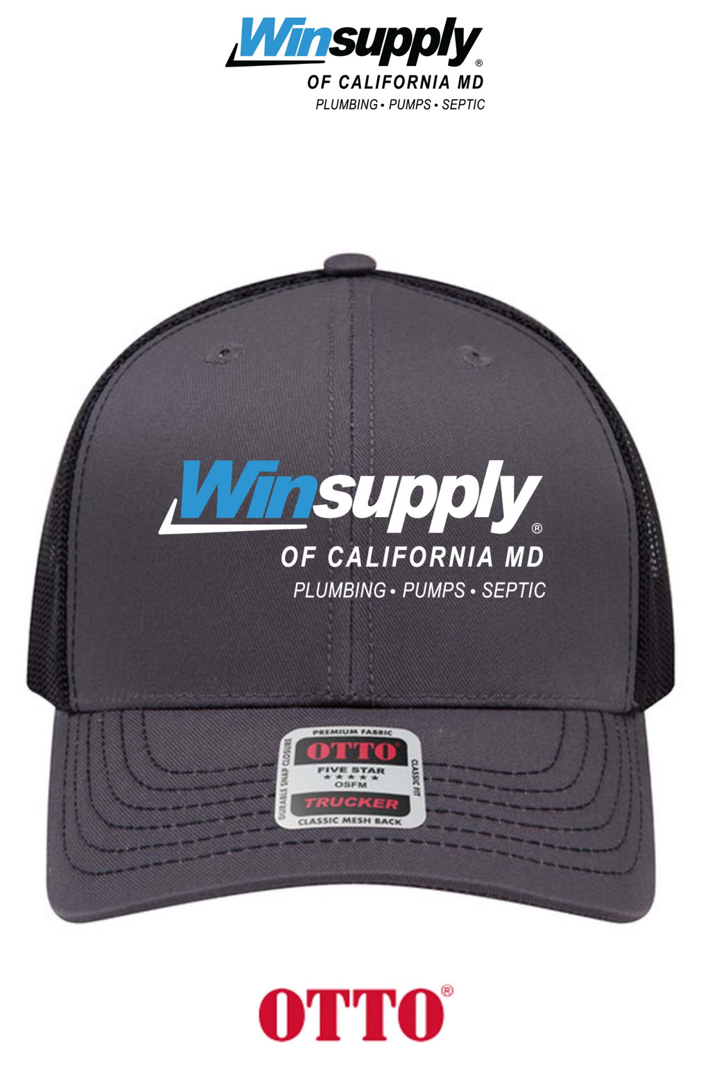**BULK BUY SPECIAL** OTTO CAP® 6 Panel Mid Profile Mesh Back Trucker Hat - Winsupply California MD Co.