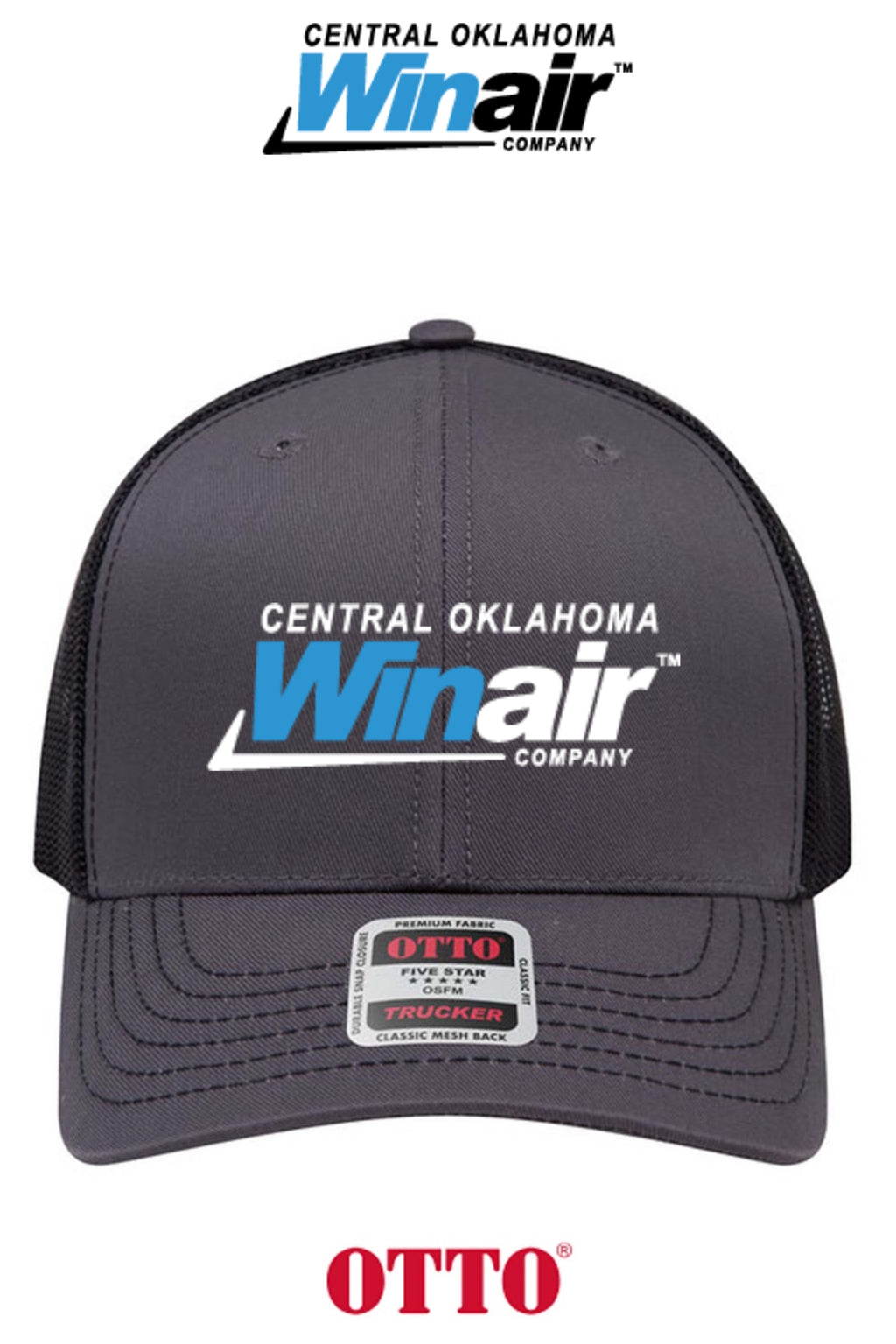 **BULK BUY SPECIAL** OTTO CAP® 6 Panel Mid Profile Mesh Back Trucker Hat - Central Oklahoma Winair