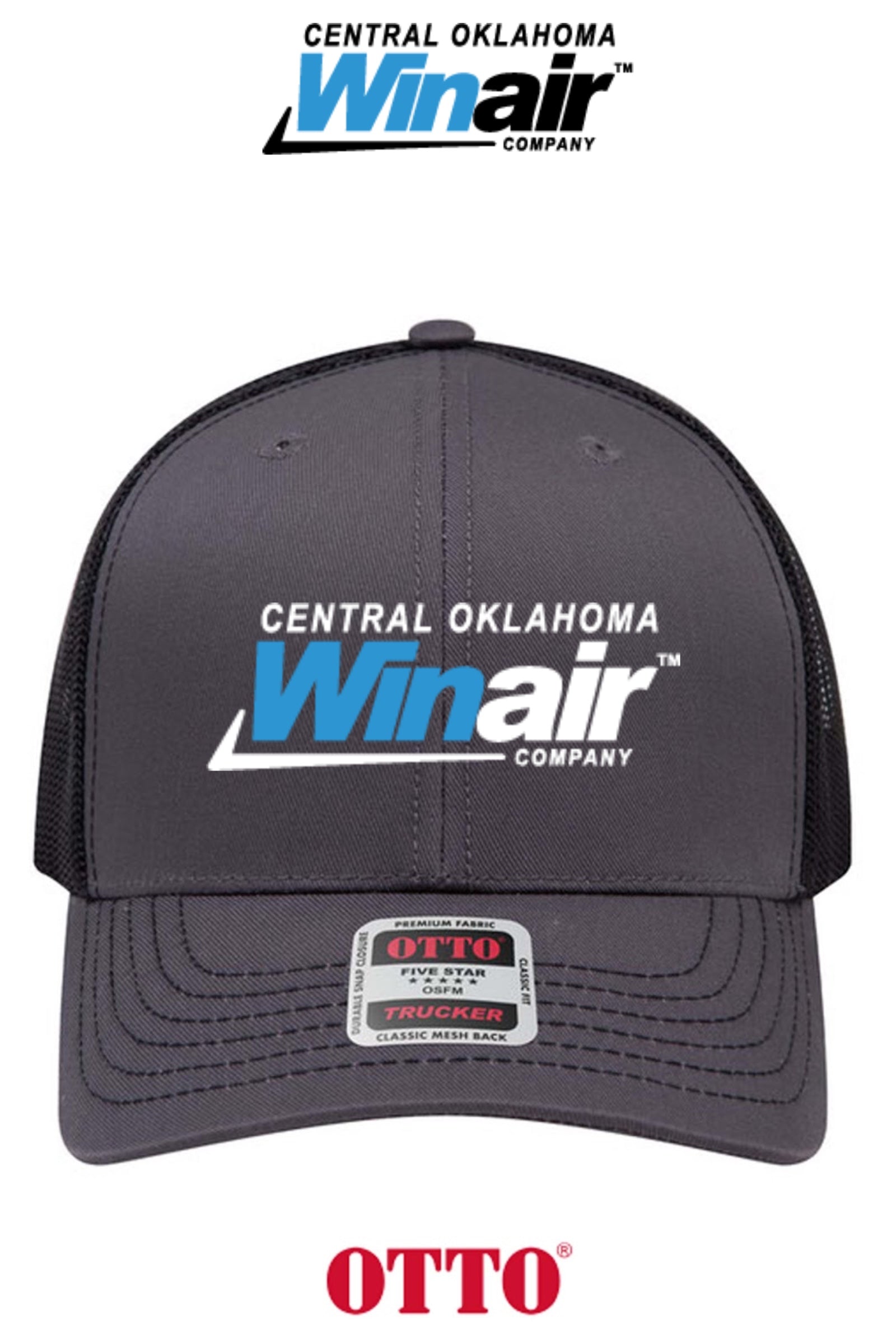 **BULK BUY SPECIAL** OTTO CAP® 6 Panel Mid Profile Mesh Back Trucker Hat - Central Oklahoma Winair