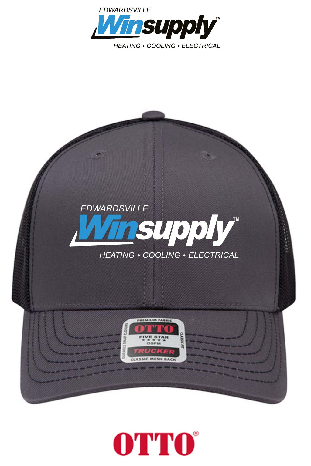 **BULK BUY SPECIAL** OTTO CAP® 6 Panel Mid Profile Mesh Back Trucker Hat - Edwardsville Winsupply