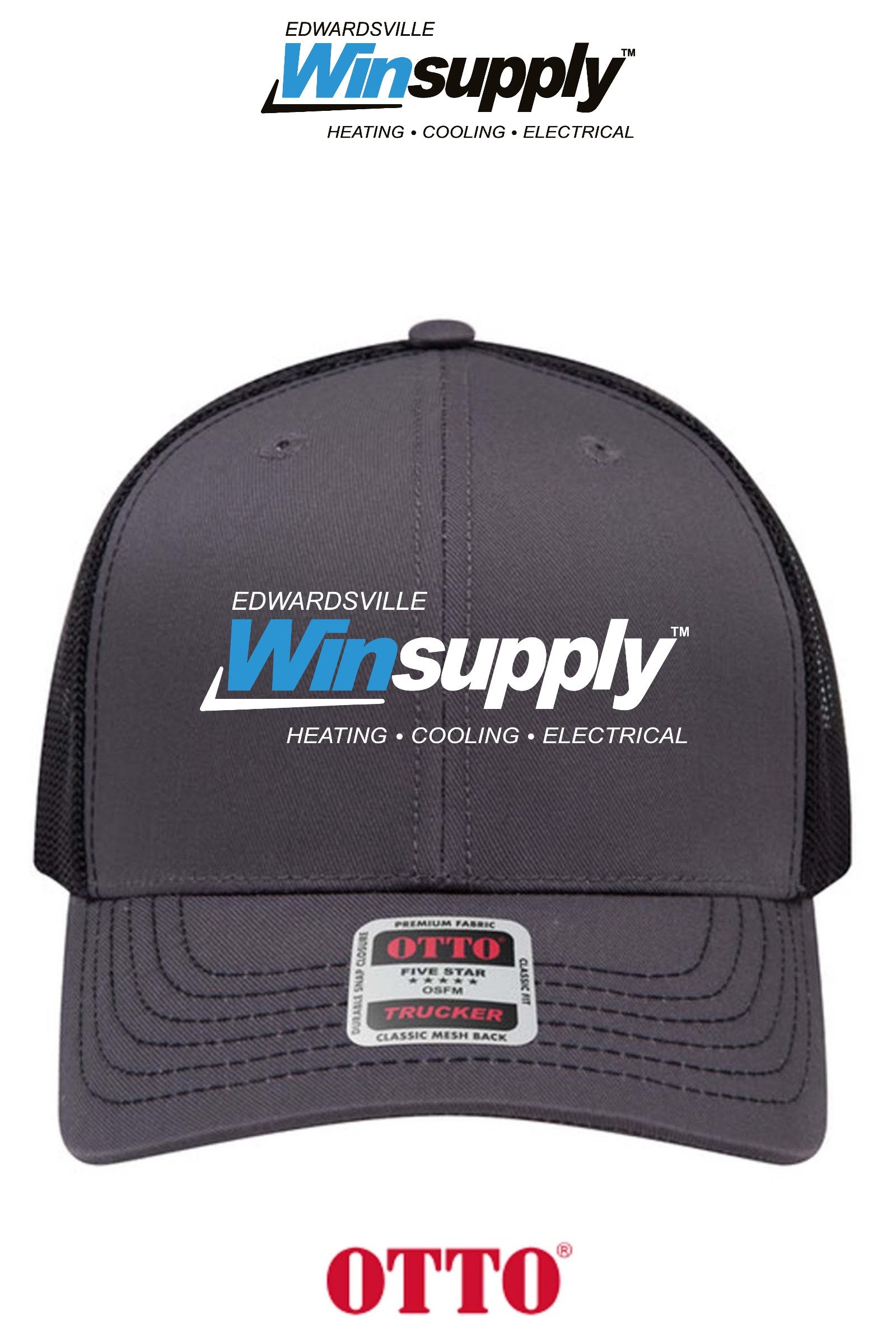 **BULK BUY SPECIAL** OTTO CAP® 6 Panel Mid Profile Mesh Back Trucker Hat - Edwardsville Winsupply