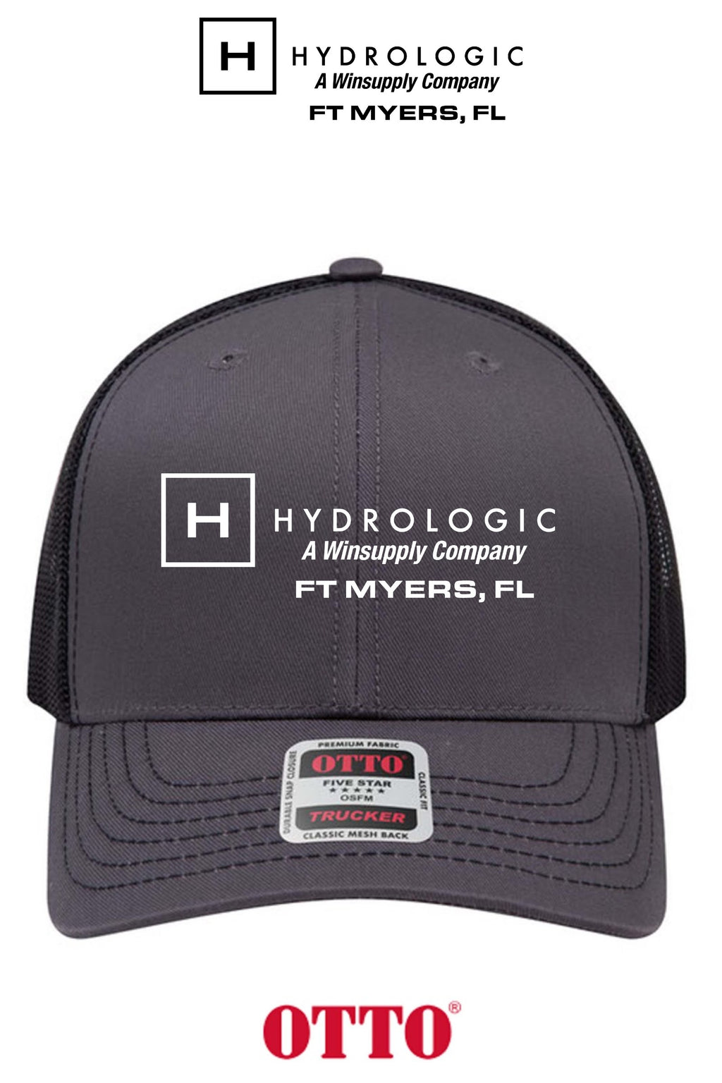 **BULK BUY SPECIAL** OTTO CAP® 6 Panel Mid Profile Mesh Back Trucker Hat - Winsupply Ft Myers FL Co.