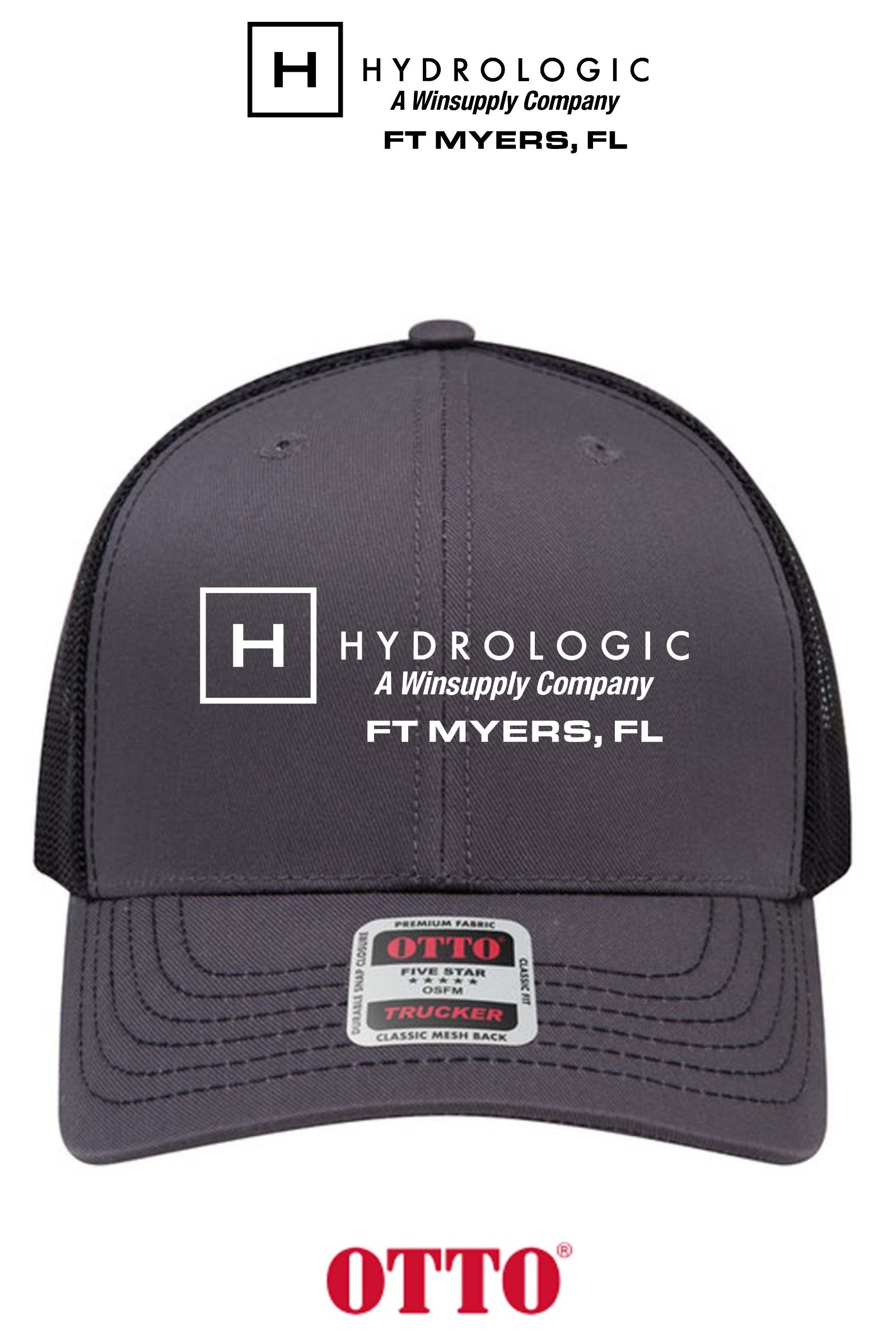 **BULK BUY SPECIAL** OTTO CAP® 6 Panel Mid Profile Mesh Back Trucker Hat - Winsupply Ft Myers FL Co.