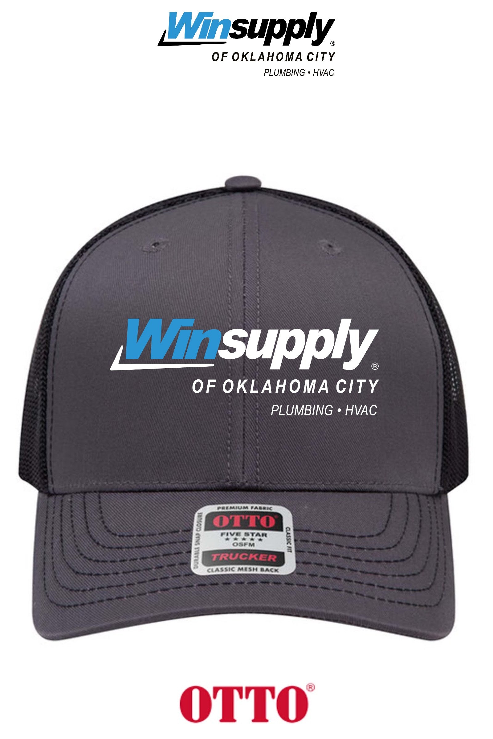 **BULK BUY SPECIAL** OTTO CAP® 6 Panel Mid Profile Mesh Back Trucker Hat - Winsupply of Oklahoma City