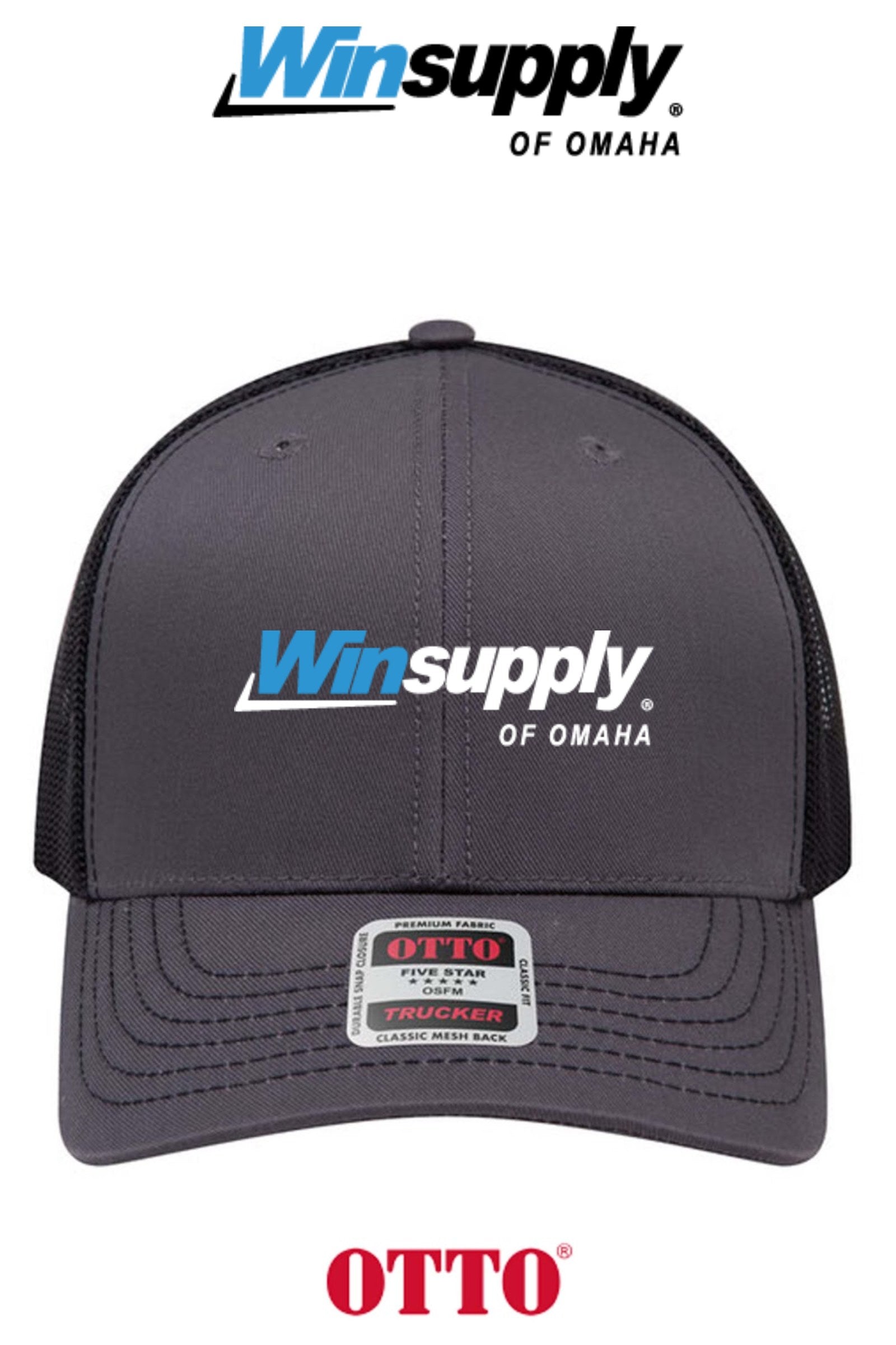 **BULK BUY SPECIAL** OTTO CAP® 6 Panel Mid Profile Mesh Back Trucker Hat - Winsupply of Omaha