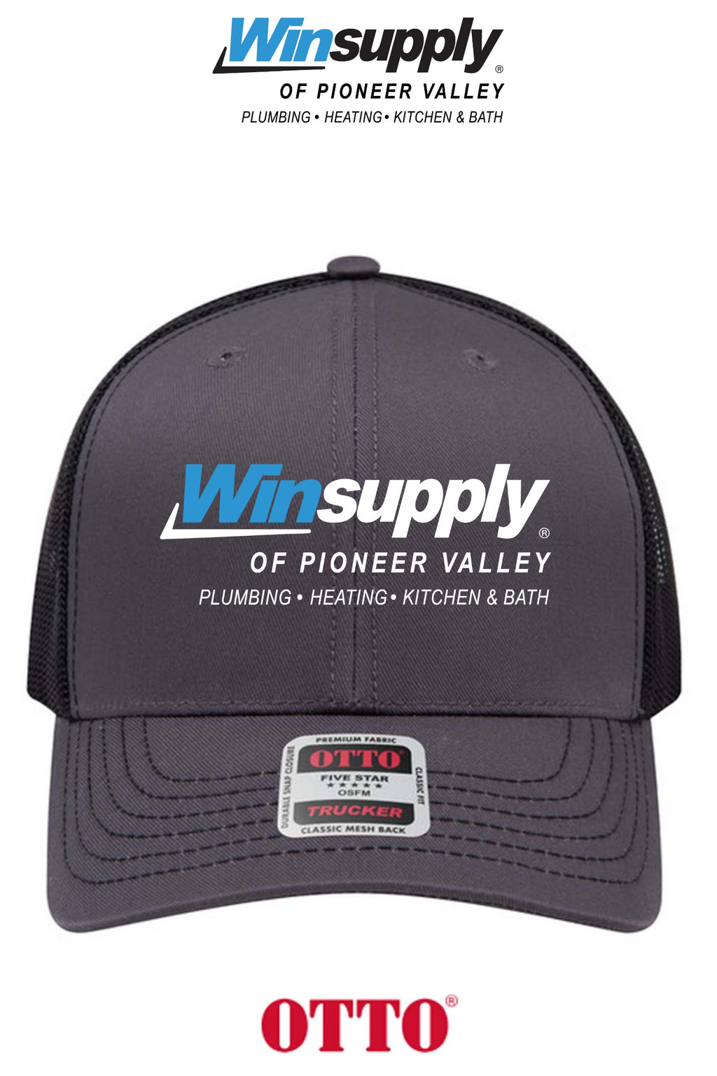 **BULK BUY SPECIAL** OTTO CAP® 6 Panel Mid Profile Mesh Back Trucker Hat - Winsupply of Pioneer Valley