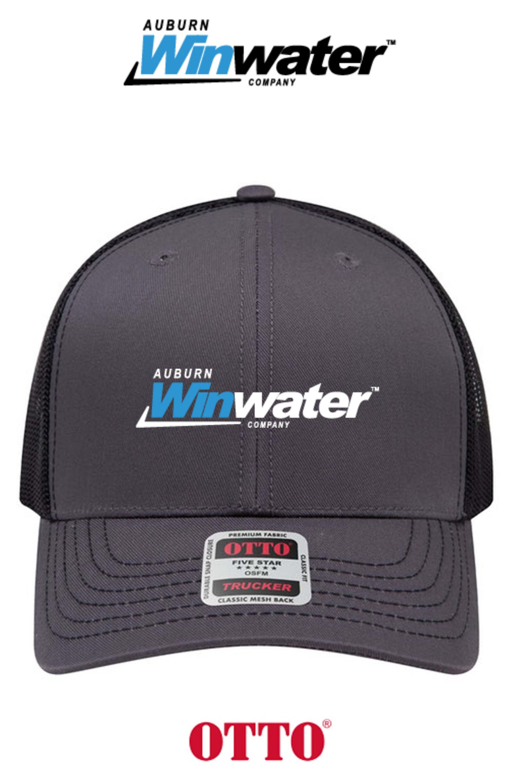 **BULK BUY SPECIAL** OTTO CAP® 6 Panel Mid Profile Mesh Back Trucker Hat - Auburn Winwater
