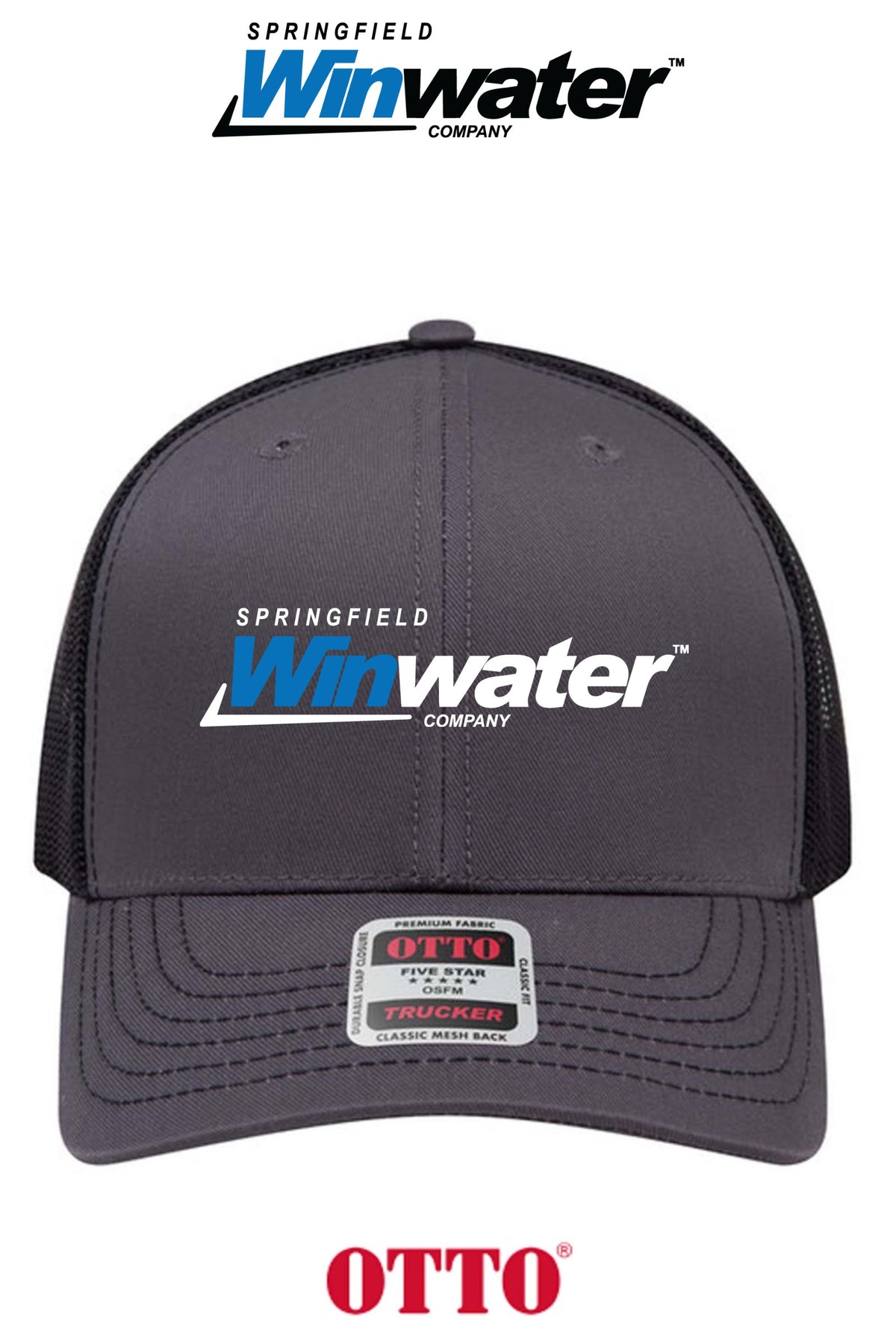 **BULK BUY SPECIAL** OTTO CAP® 6 Panel Mid Profile Mesh Back Trucker Hat - Springfield Winwater