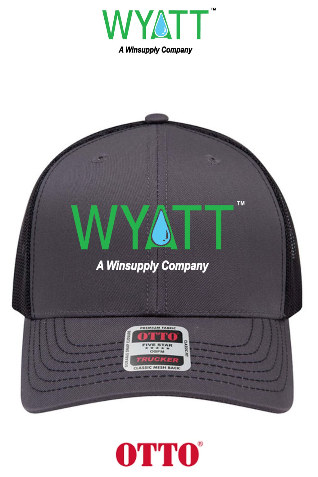 **BULK BUY SPECIAL** OTTO CAP® 6 Panel Mid Profile Mesh Back Trucker Hat - Wyatt Irrigation of Santa Rosa