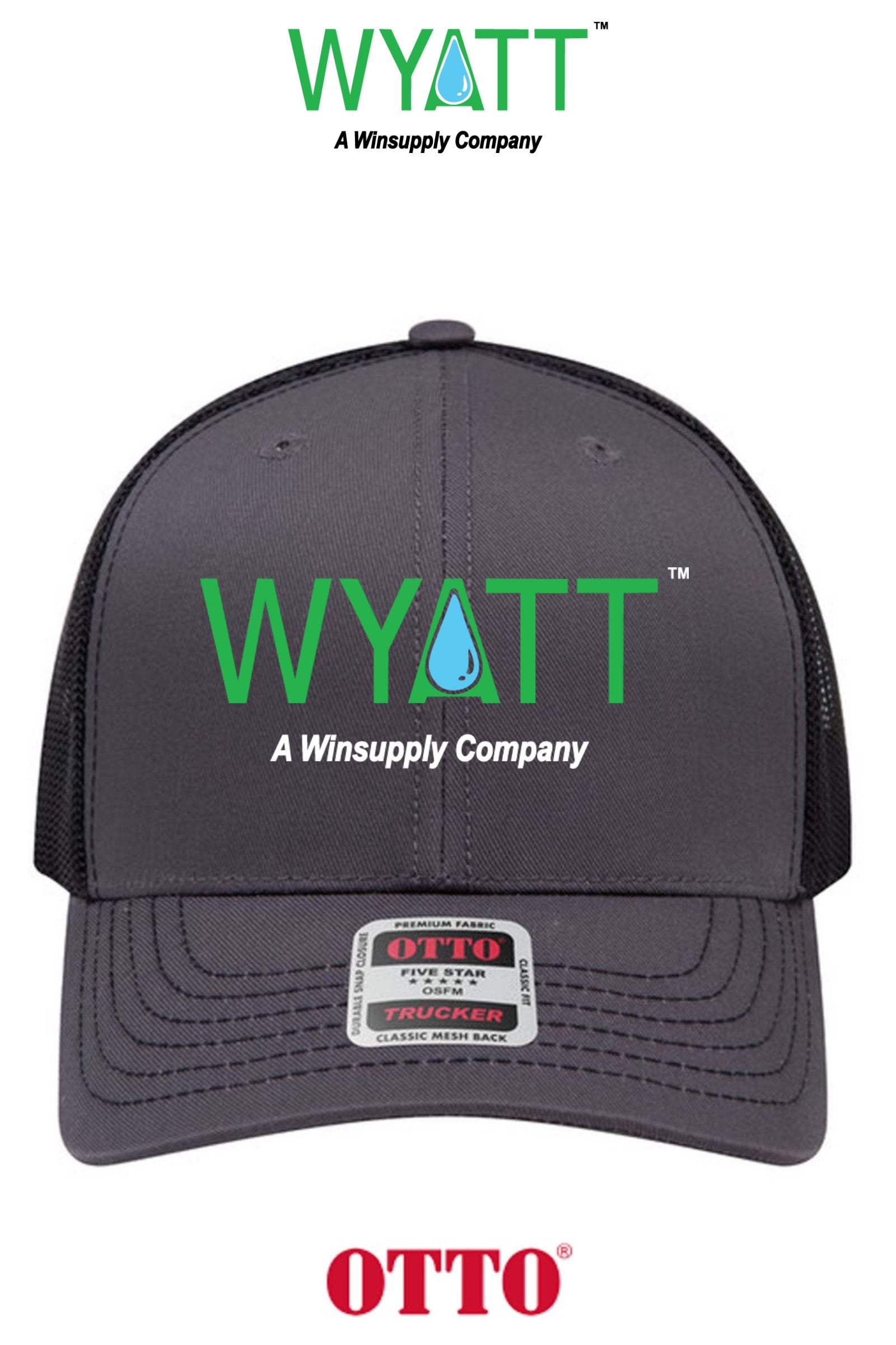 **BULK BUY SPECIAL** OTTO CAP® 6 Panel Mid Profile Mesh Back Trucker Hat - Wyatt Irrigation of Santa Rosa