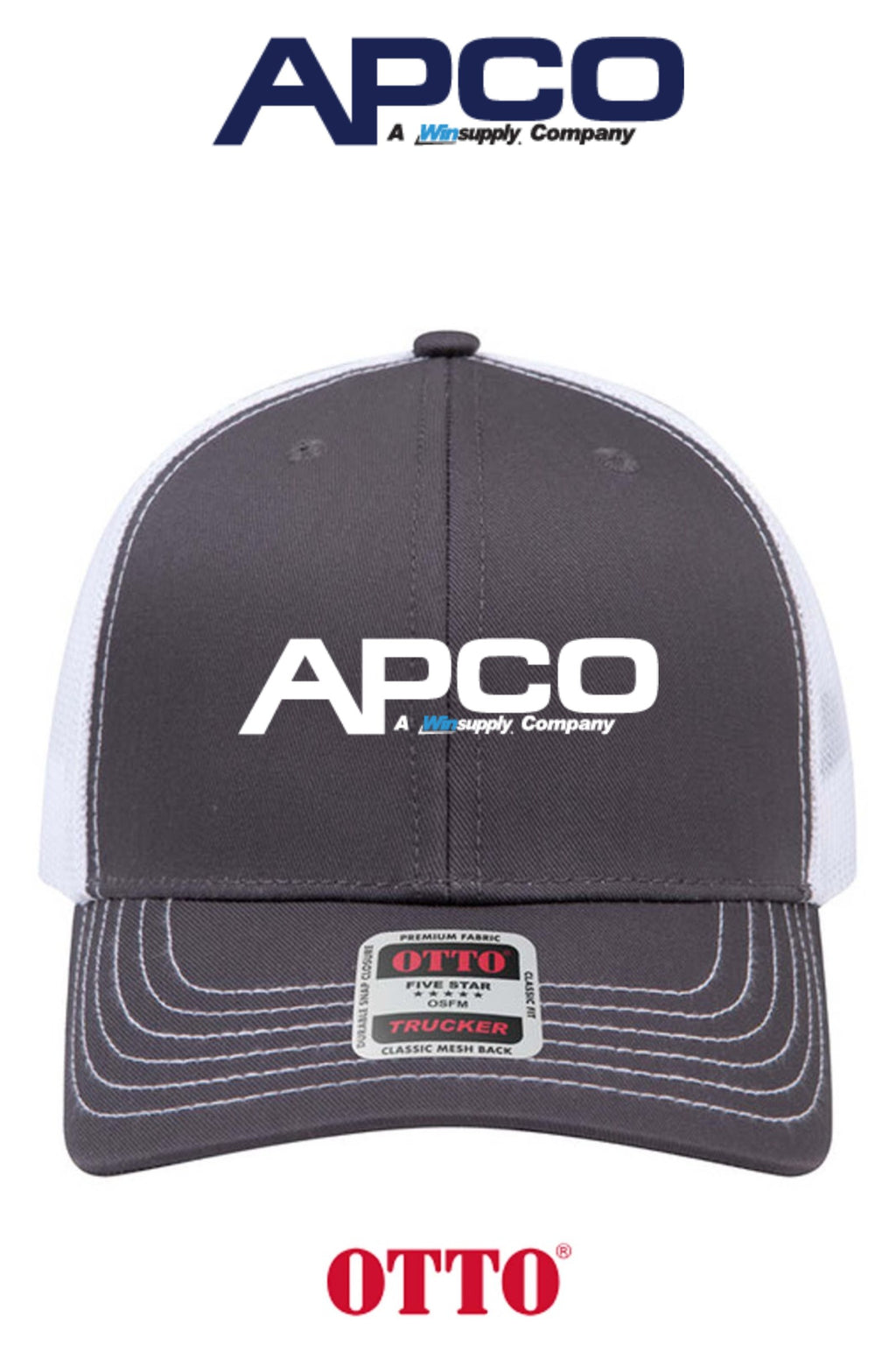 **BULK BUY SPECIAL** OTTO CAP® 6 Panel Mid Profile Mesh Back Trucker Hat - APCO Supply - Indianapolis