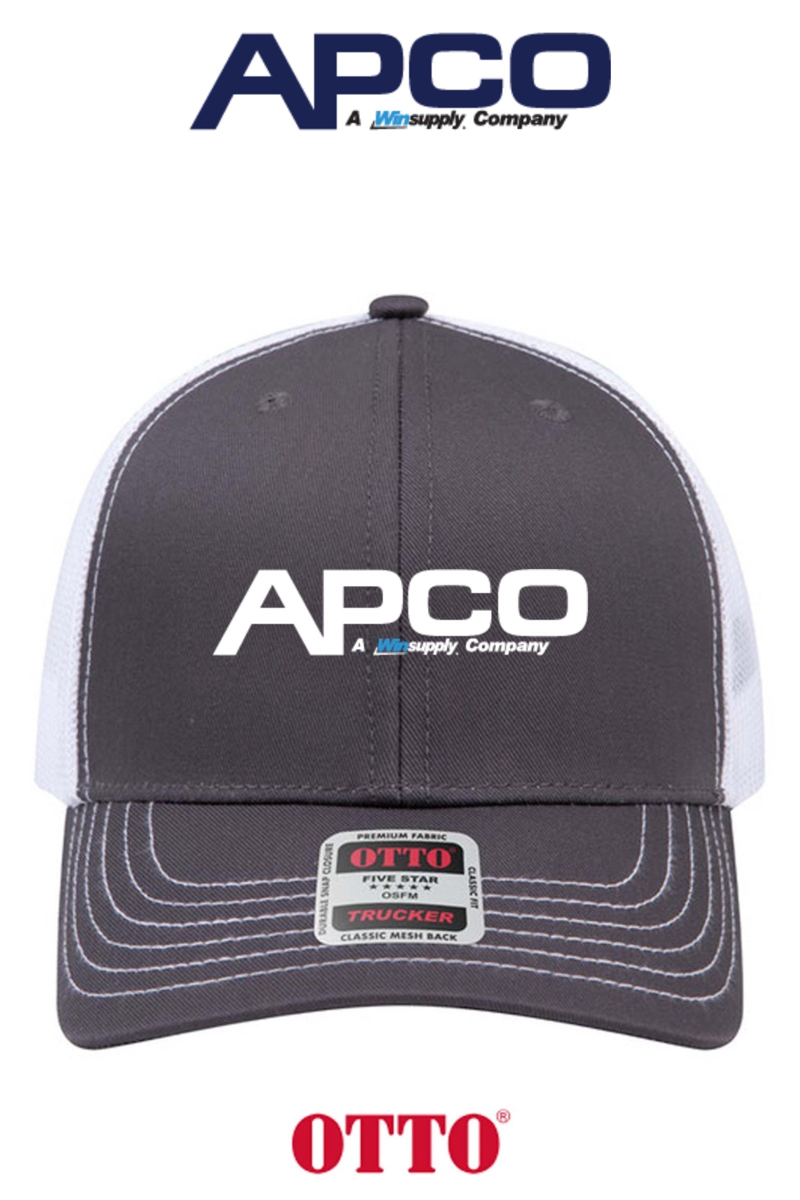 **BULK BUY SPECIAL** OTTO CAP® 6 Panel Mid Profile Mesh Back Trucker Hat - APCO Supply - Indianapolis