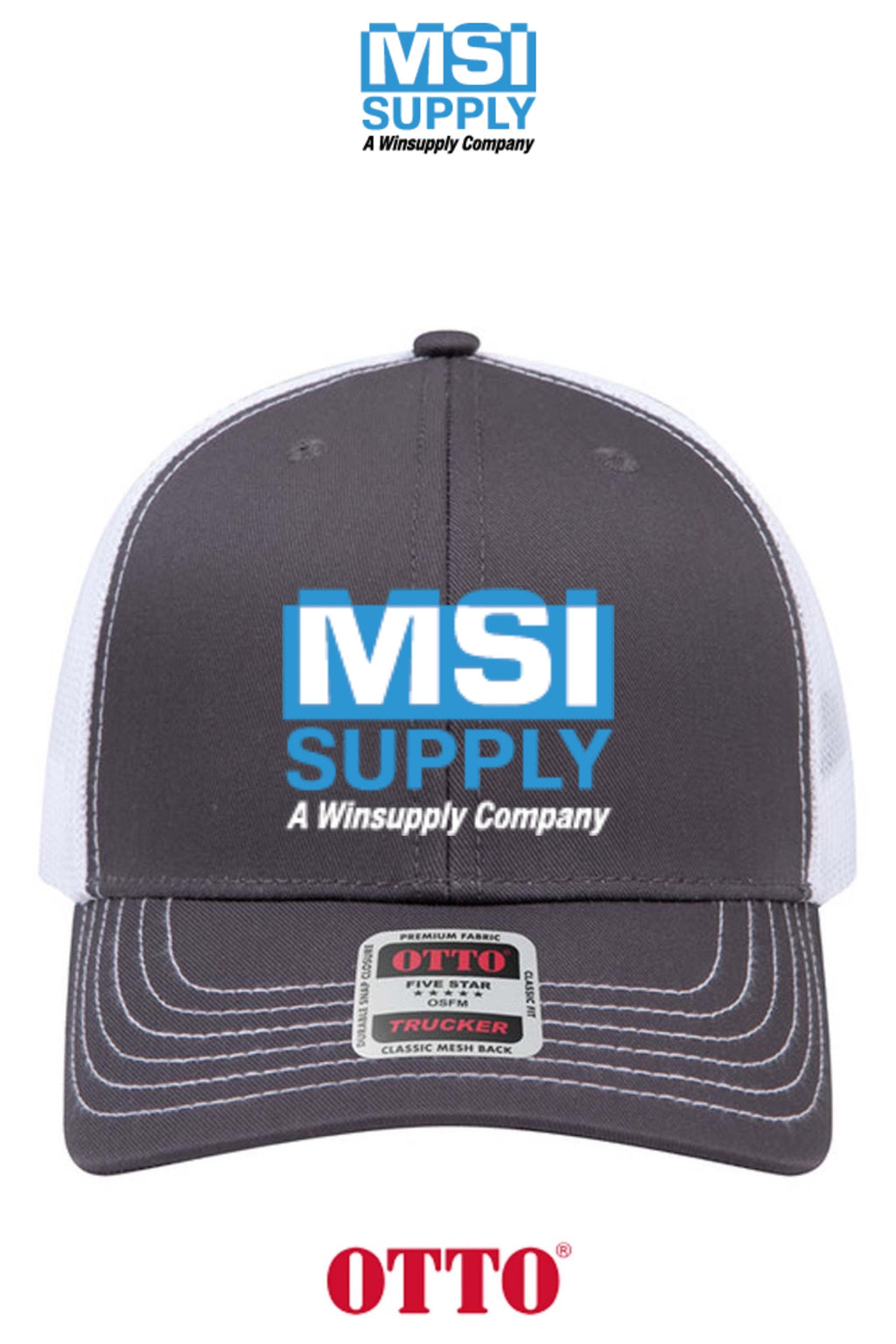 **BULK BUY SPECIAL** OTTO CAP® 6 Panel Mid Profile Mesh Back Trucker Hat - MSI Supply Houston
