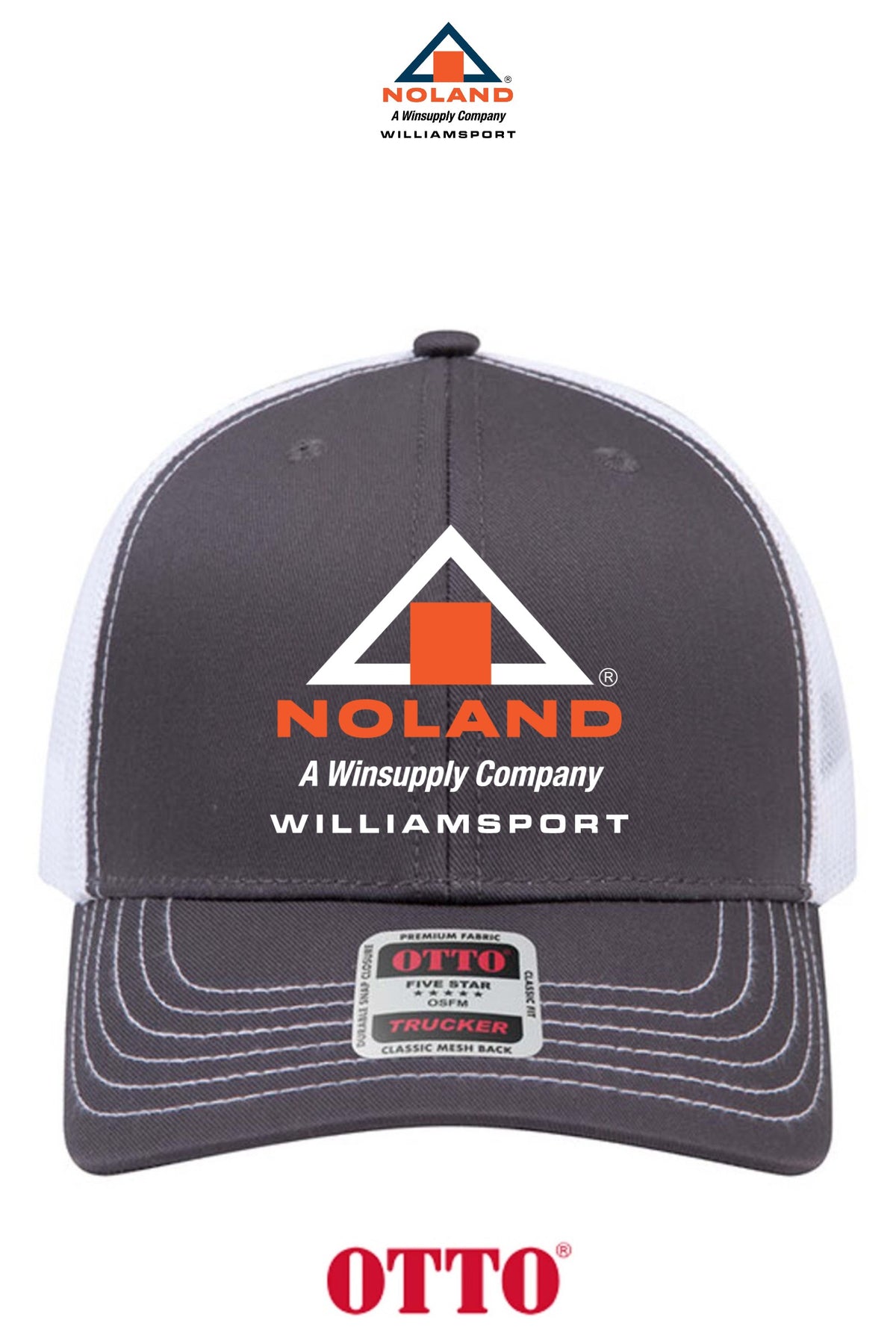 **BULK BUY SPECIAL** OTTO CAP® 6 Panel Mid Profile Mesh Back Trucker Hat - Williamsport Noland
