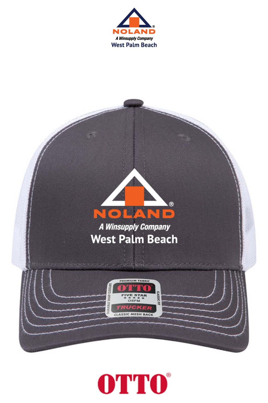 **BULK BUY SPECIAL** OTTO CAP® 6 Panel Mid Profile Mesh Back Trucker Hat - Noland West Palm Beach