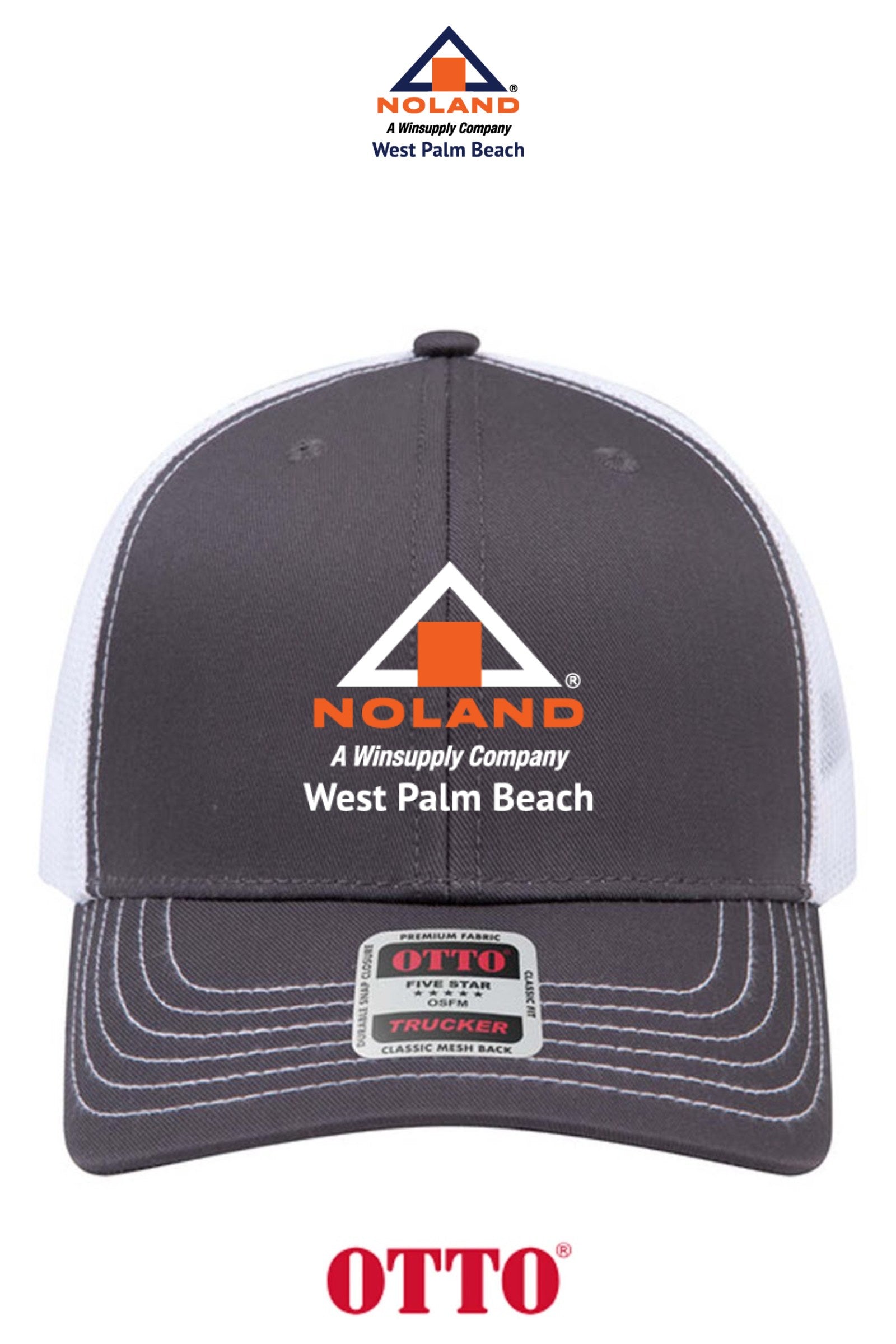 **BULK BUY SPECIAL** OTTO CAP® 6 Panel Mid Profile Mesh Back Trucker Hat - Noland West Palm Beach