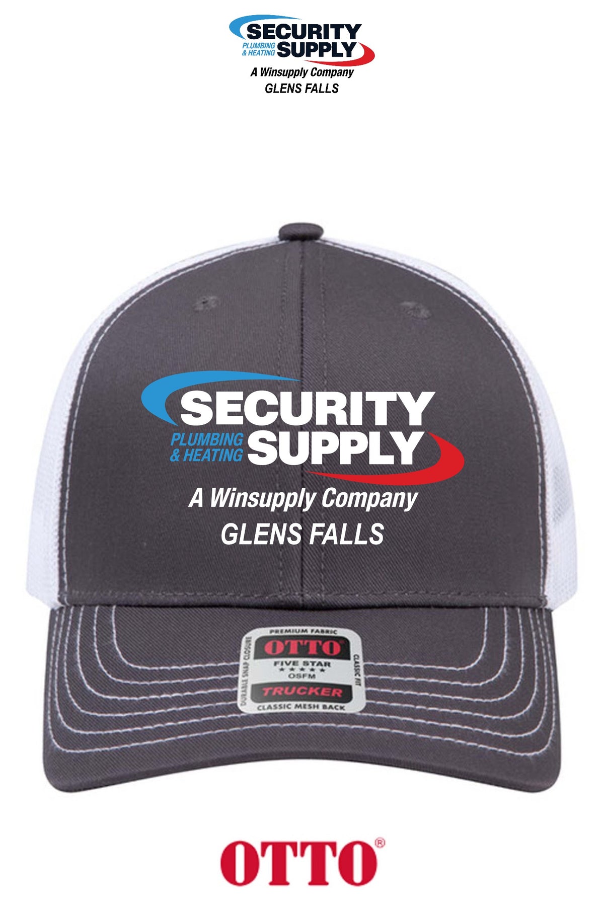 **BULK BUY SPECIAL** OTTO CAP® 6 Panel Mid Profile Mesh Back Trucker Hat - SPHS Glens Falls