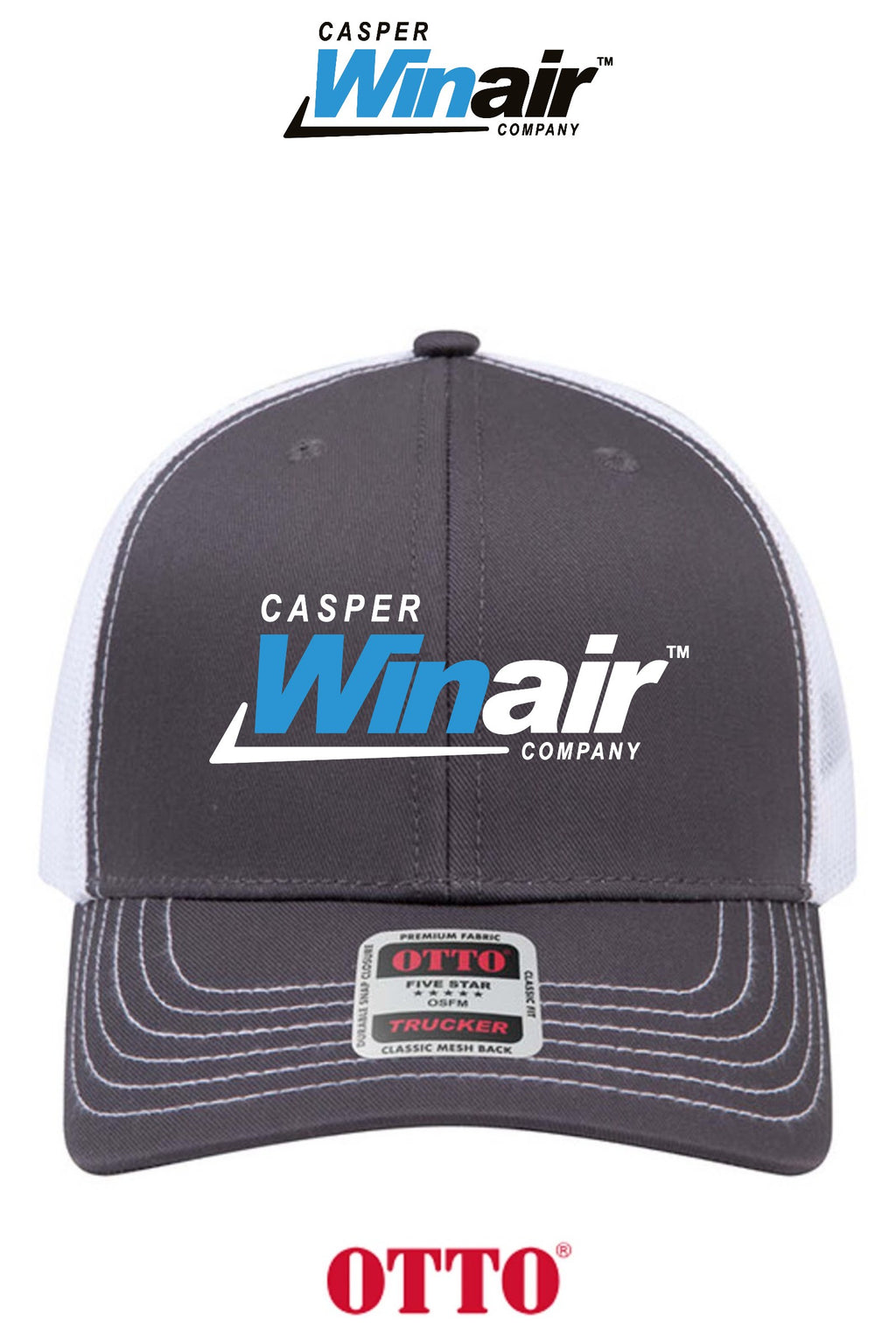 **BULK BUY SPECIAL** OTTO CAP® 6 Panel Mid Profile Mesh Back Trucker Hat - Casper Winair