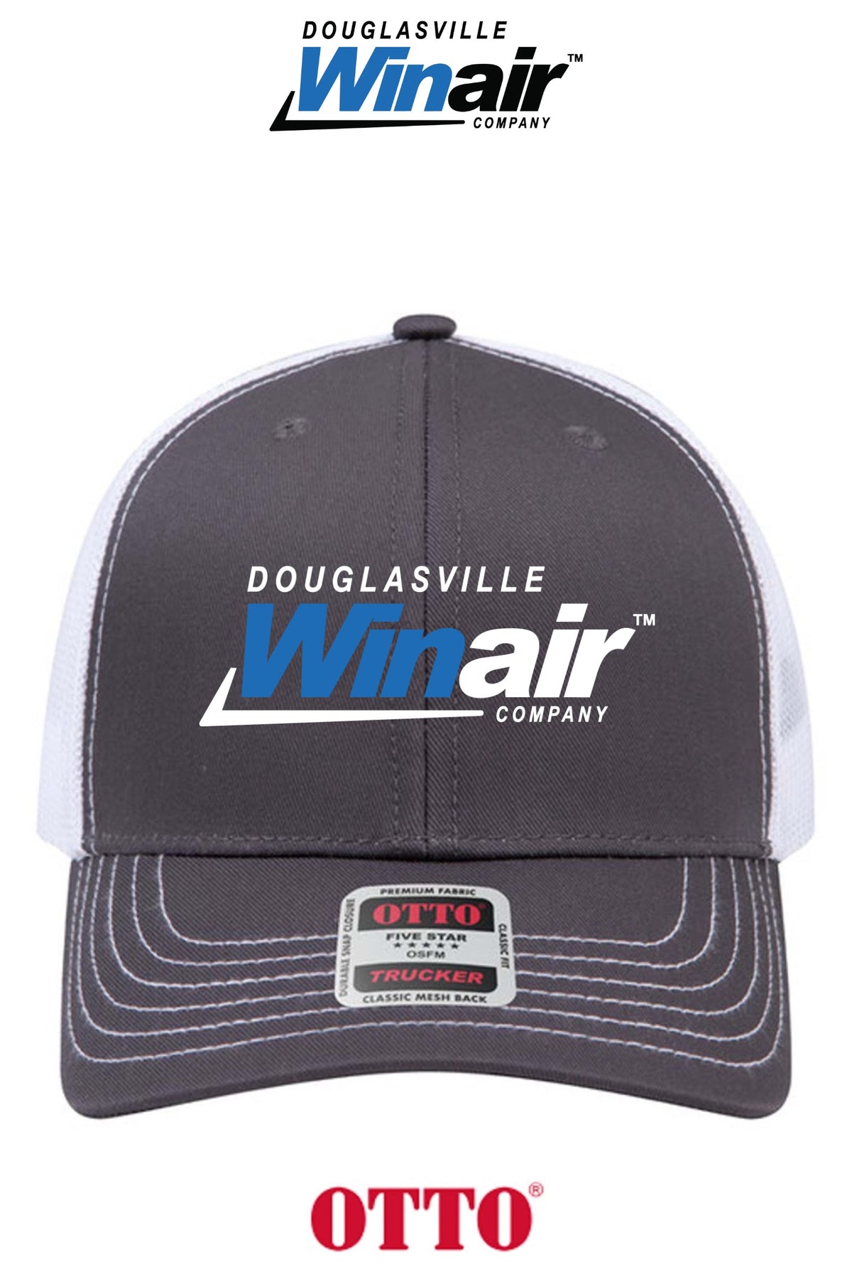 **BULK BUY SPECIAL** OTTO CAP® 6 Panel Mid Profile Mesh Back Trucker Hat - Douglasville Winair