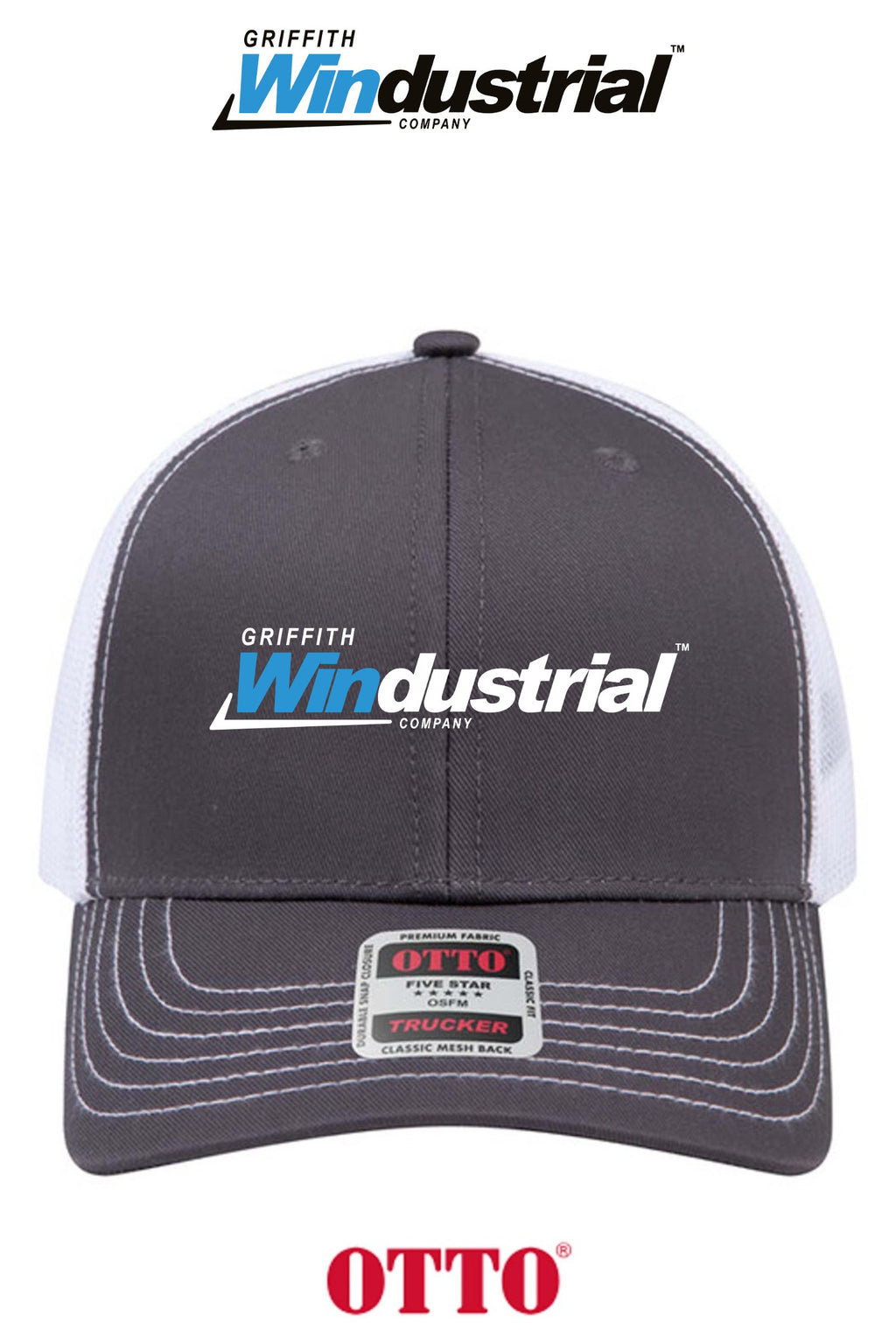 **BULK BUY SPECIAL** OTTO CAP® 6 Panel Mid Profile Mesh Back Trucker Hat - Griffith Windustrial