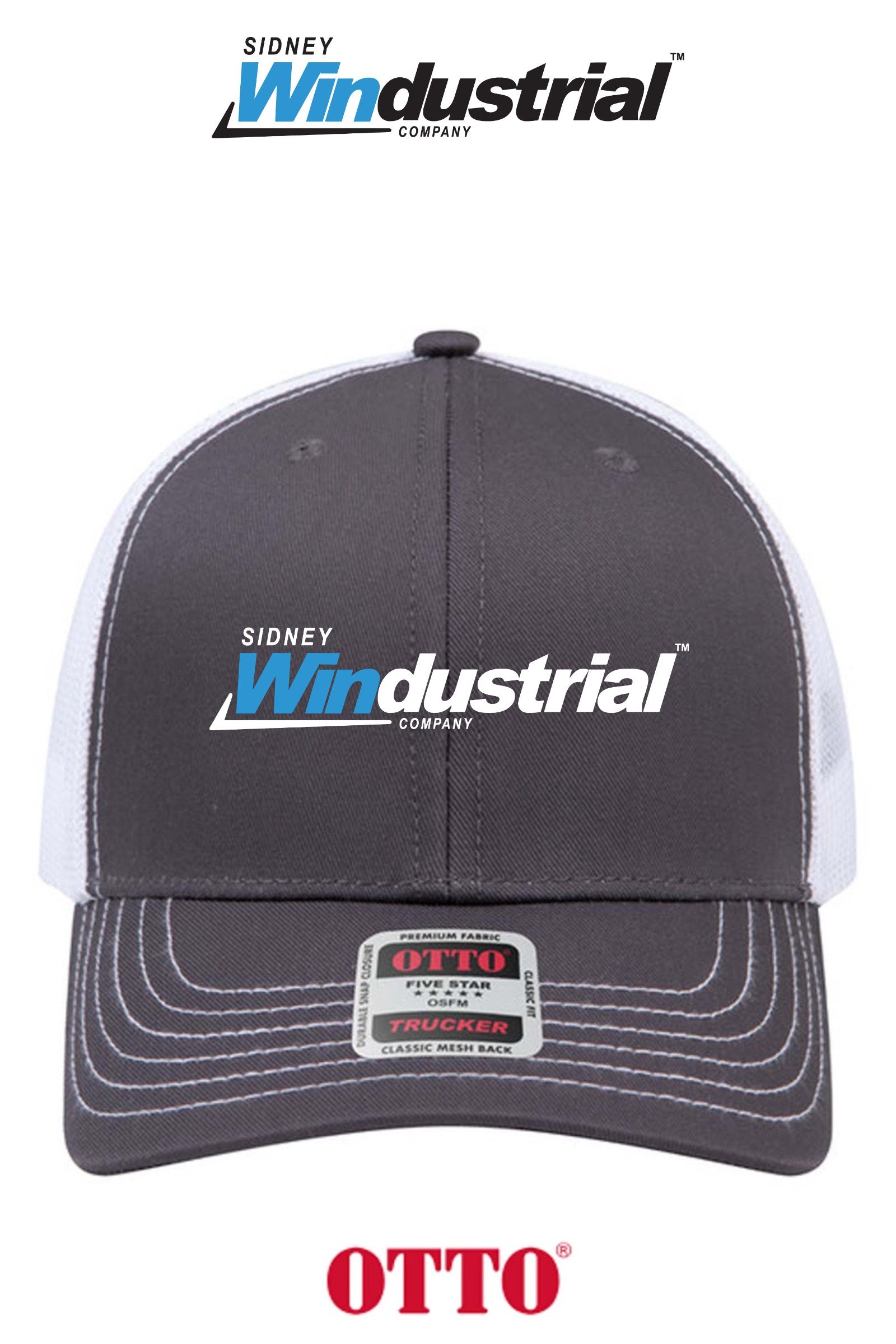 **BULK BUY SPECIAL** OTTO CAP® 6 Panel Mid Profile Mesh Back Trucker Hat - Sidney Windustrial