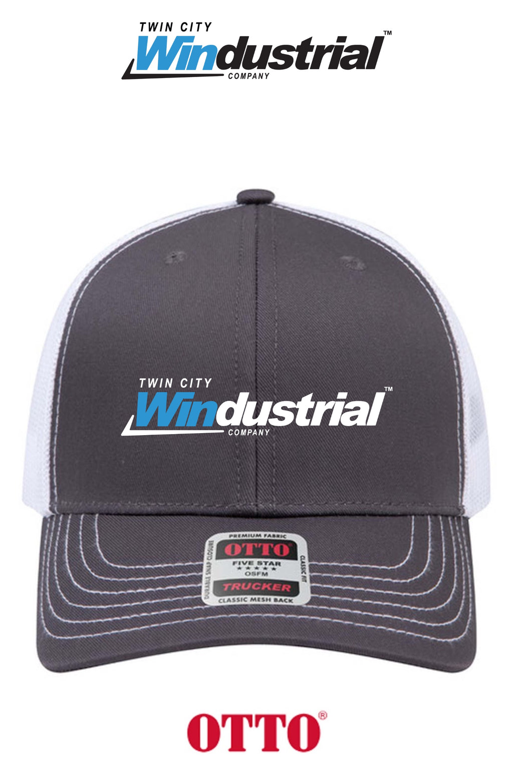 **BULK BUY SPECIAL** OTTO CAP® 6 Panel Mid Profile Mesh Back Trucker Hat - Twin City Windustrial