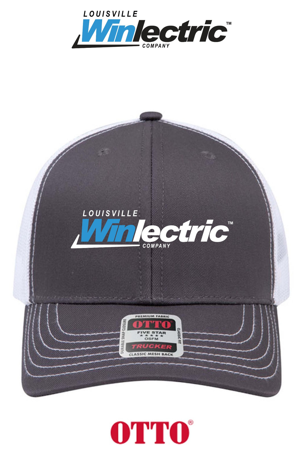 **BULK BUY SPECIAL** OTTO CAP® 6 Panel Mid Profile Mesh Back Trucker Hat - Louisville Winlectric