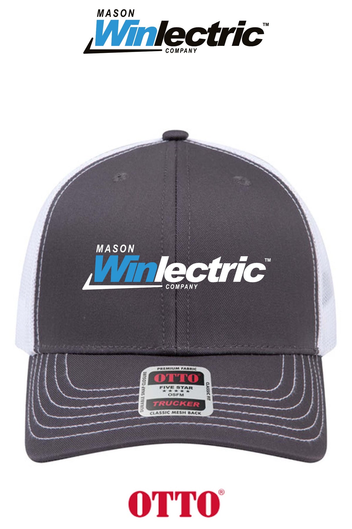 **BULK BUY SPECIAL** OTTO CAP® 6 Panel Mid Profile Mesh Back Trucker Hat - Mason Winlectric