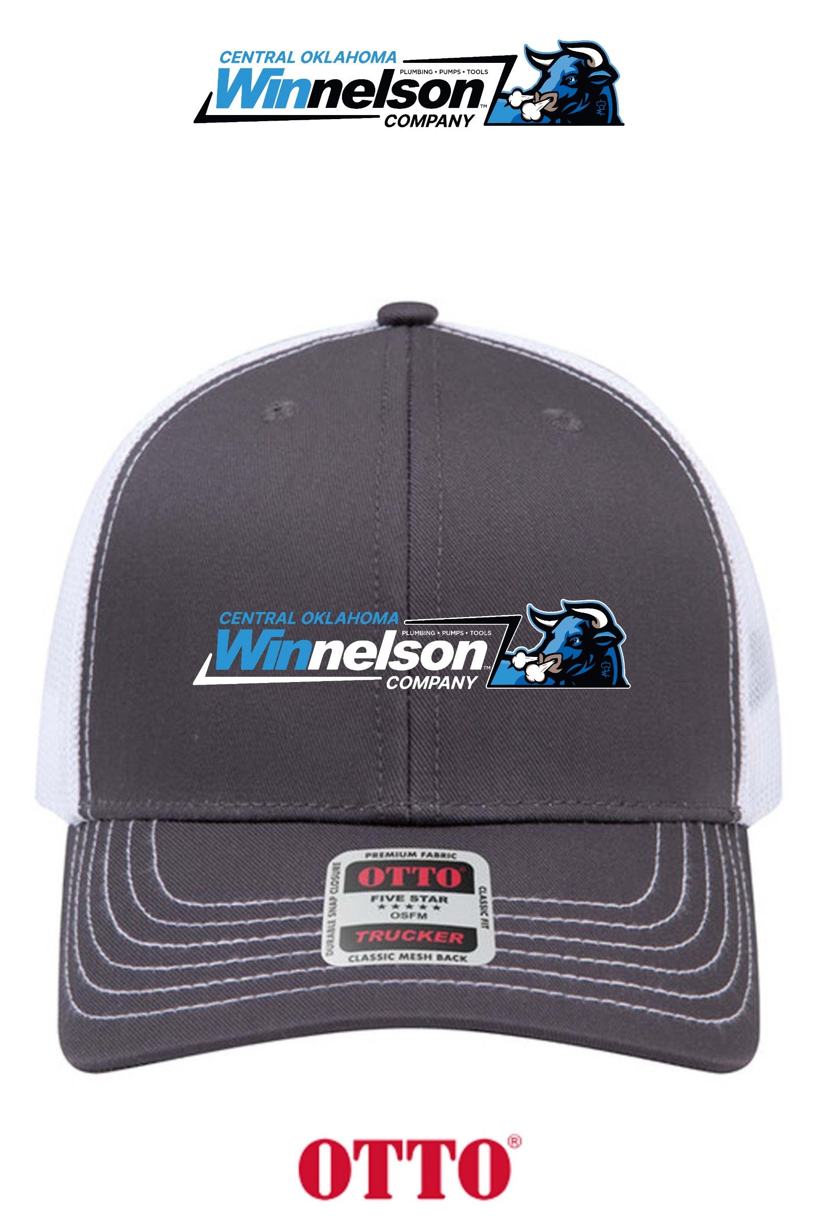 **BULK BUY SPECIAL** OTTO CAP® 6 Panel Mid Profile Mesh Back Trucker Hat - Winnelson Central Oklahoma