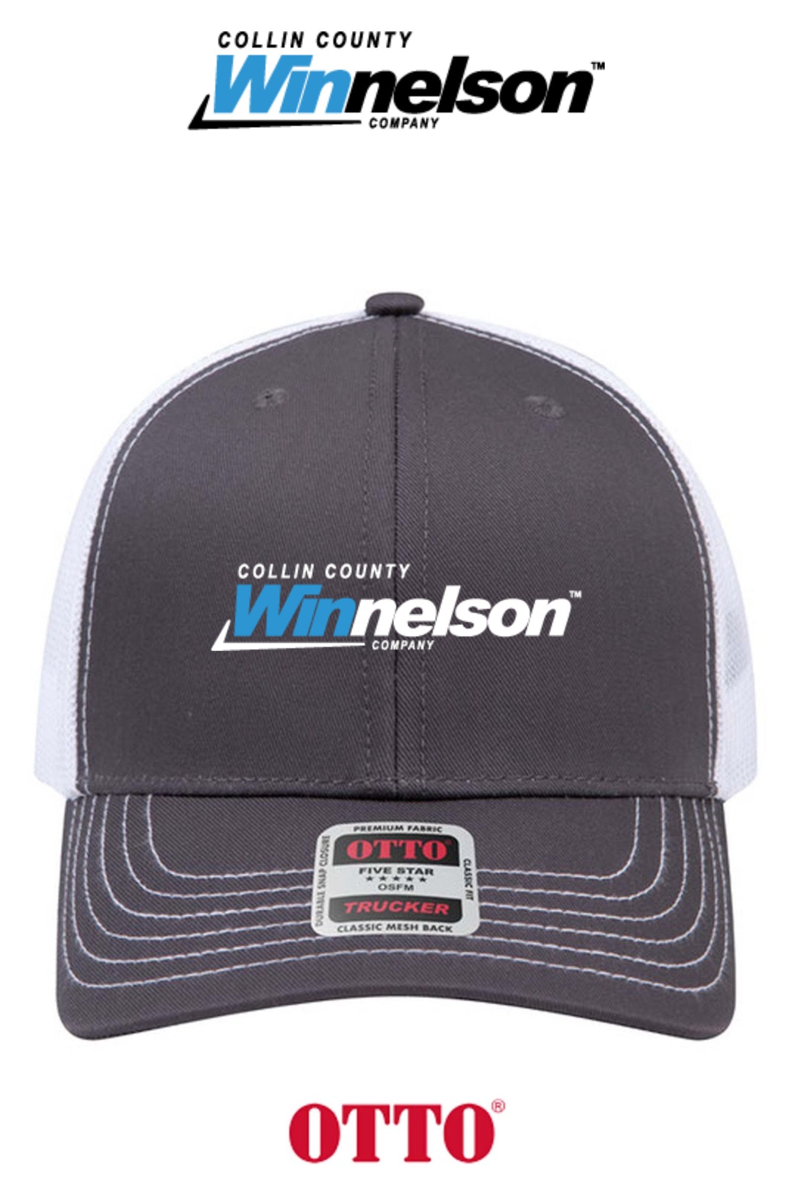 **BULK BUY SPECIAL** OTTO CAP® 6 Panel Mid Profile Mesh Back Trucker Hat - Winnelson Collin County