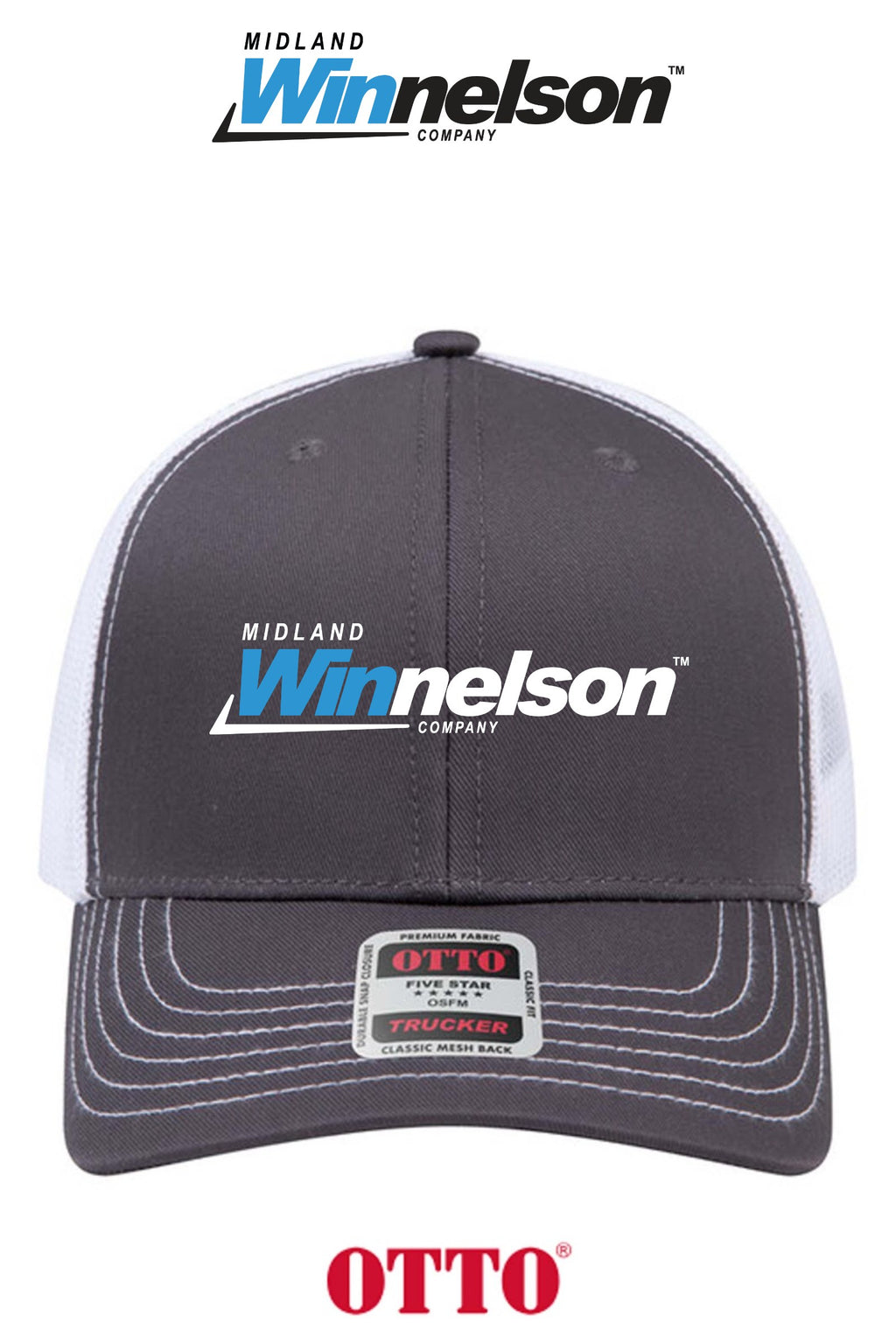 **BULK BUY SPECIAL** OTTO CAP® 6 Panel Mid Profile Mesh Back Trucker Hat - Midland Winnelson