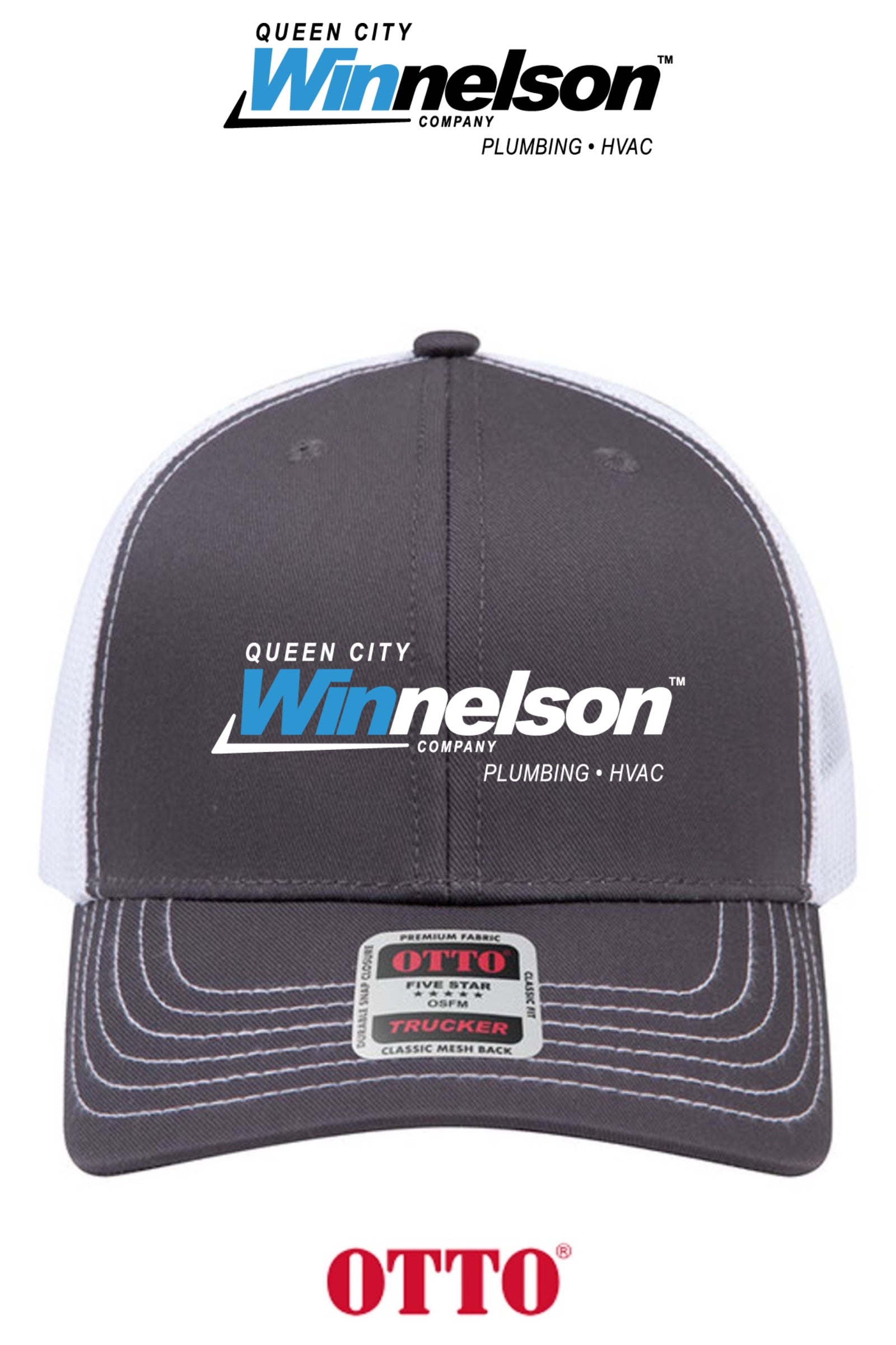 **BULK BUY SPECIAL** OTTO CAP® 6 Panel Mid Profile Mesh Back Trucker Hat - Queen City Winnelson