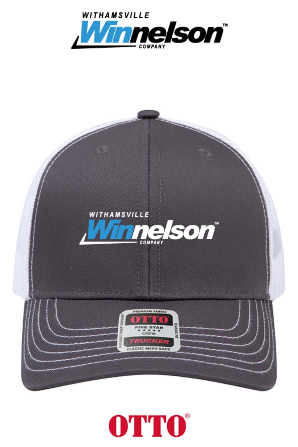 **BULK BUY SPECIAL** OTTO CAP® 6 Panel Mid Profile Mesh Back Trucker Hat - Withamsville Winnelson