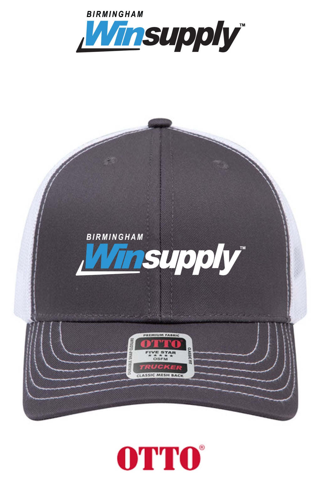 **BULK BUY SPECIAL** OTTO CAP® 6 Panel Mid Profile Mesh Back Trucker Hat - Birmingham Winsupply