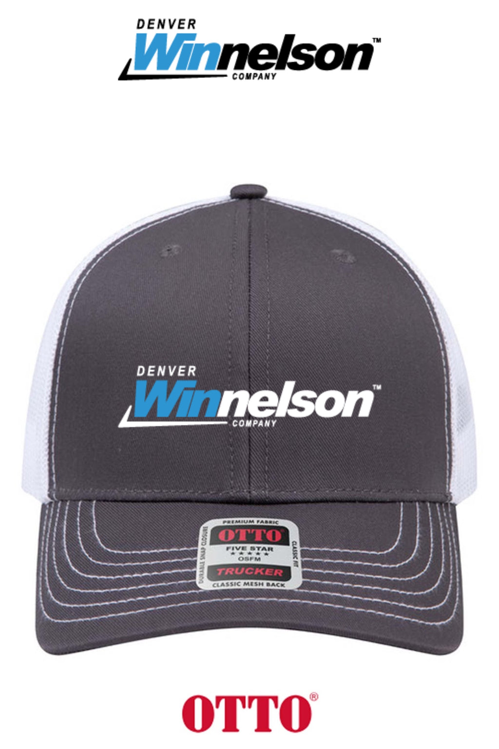**BULK BUY SPECIAL** OTTO CAP® 6 Panel Mid Profile Mesh Back Trucker Hat - Denver Winnelson