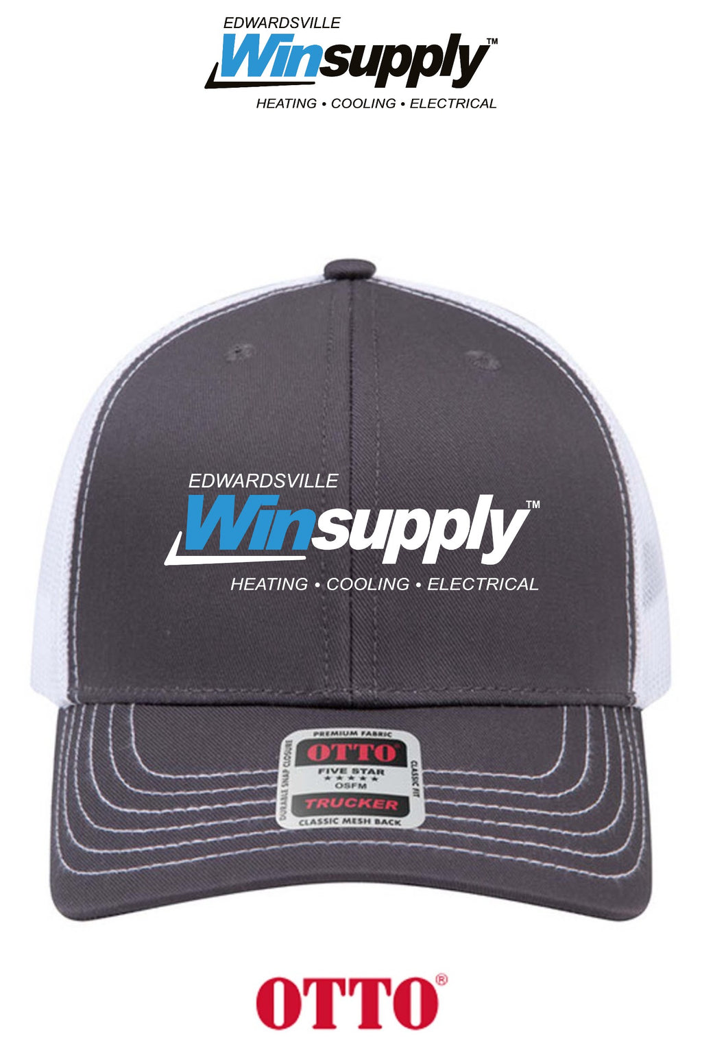 **BULK BUY SPECIAL** OTTO CAP® 6 Panel Mid Profile Mesh Back Trucker Hat - Edwardsville Winsupply